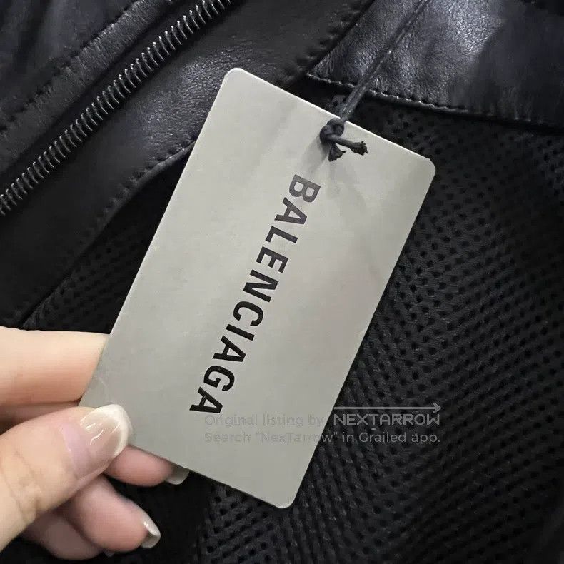 Balenciaga Balenciaga Black Embroidered Logo Leather Jacket Size US M / EU 48-50 / 2 - 4 Thumbnail