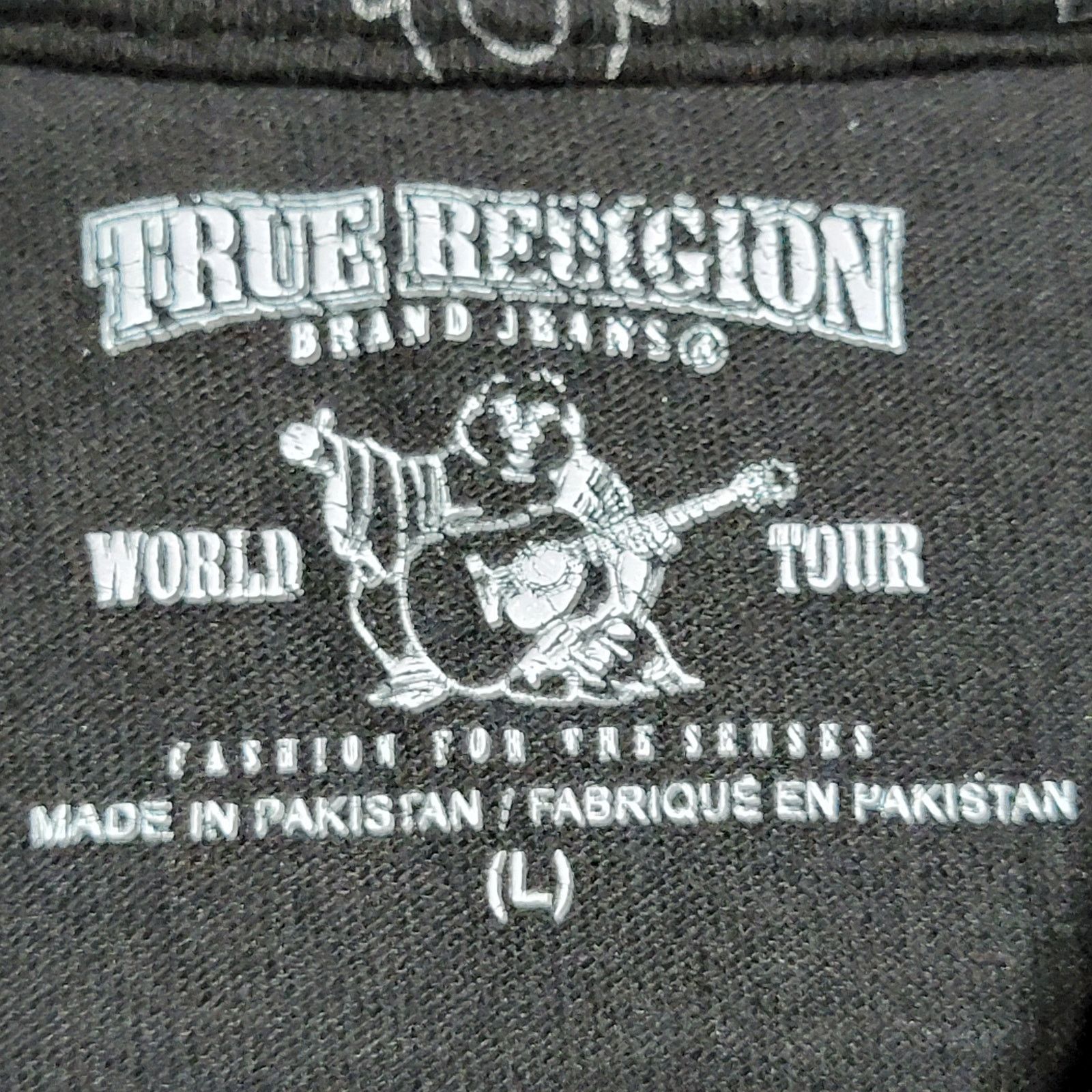 True Religion True Religion Black Tee All Over Logo - Size Adult Small Size S / US 4 / IT 40 - 4 Thumbnail
