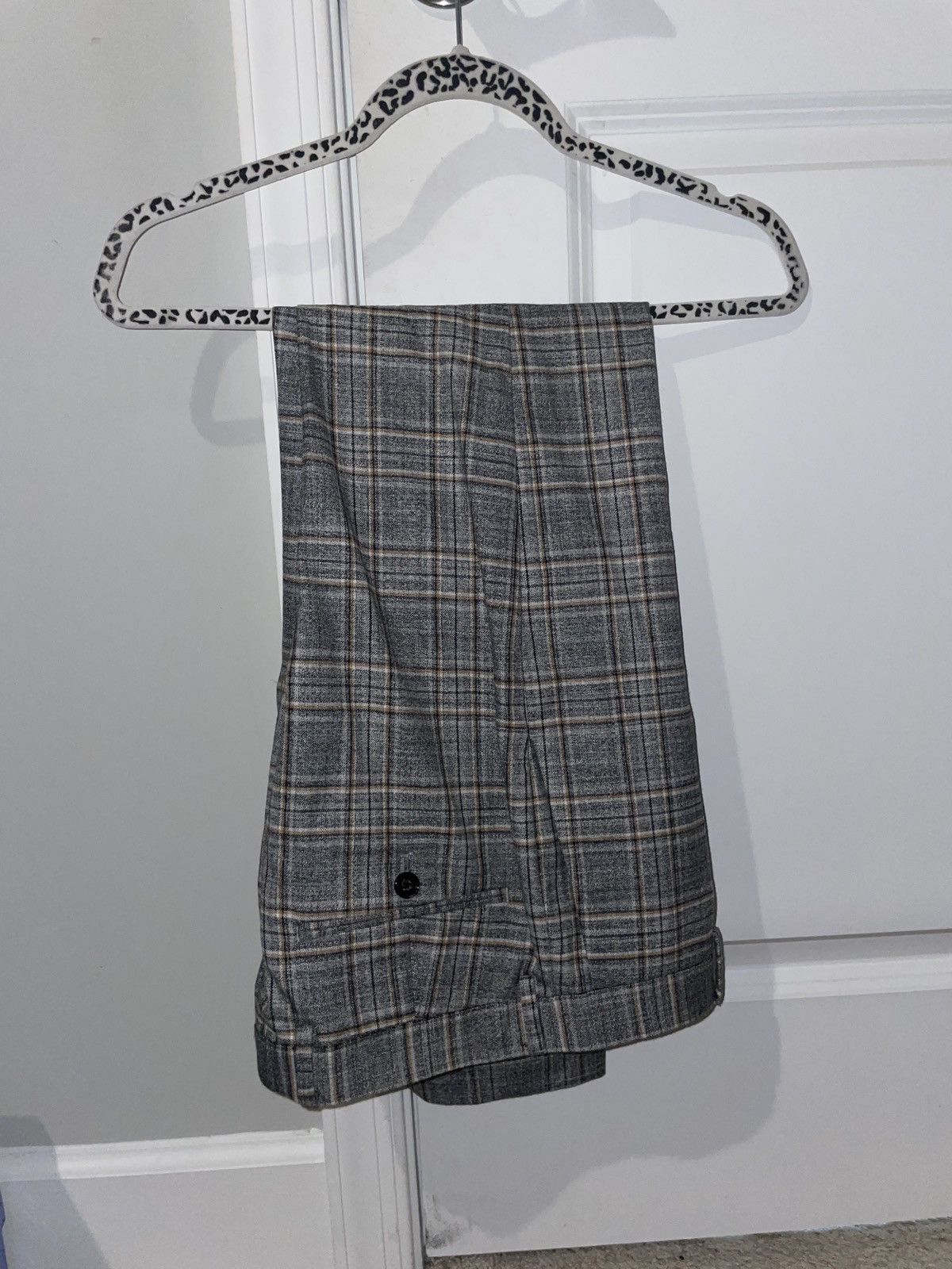 Dillard's × Murano Vintage Murano Dress pants Grey/brown/white plaid Size 34R - 1 Thumbnail