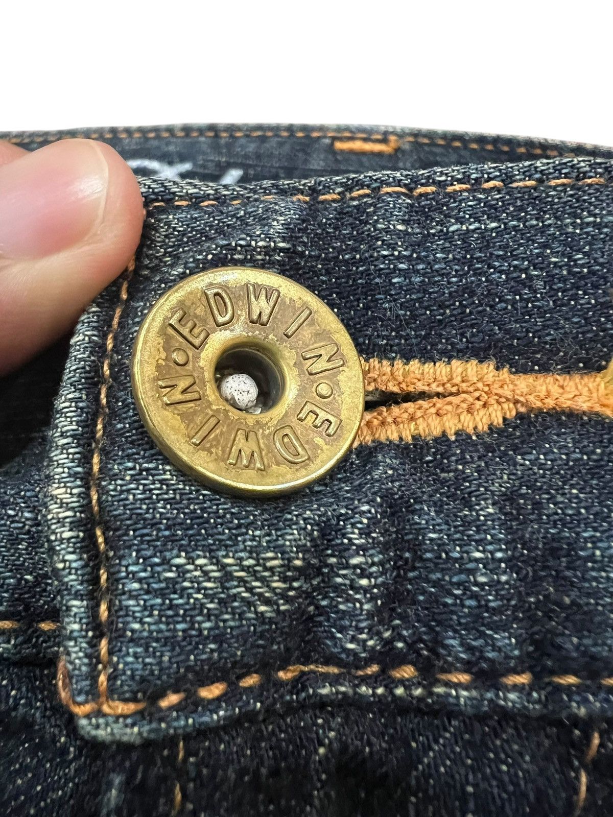 Edwin 💥Flare💥Vintage Edwin 503 Blue Trip Claw Denim Jean Size US 32 / EU 48 - 11 Thumbnail
