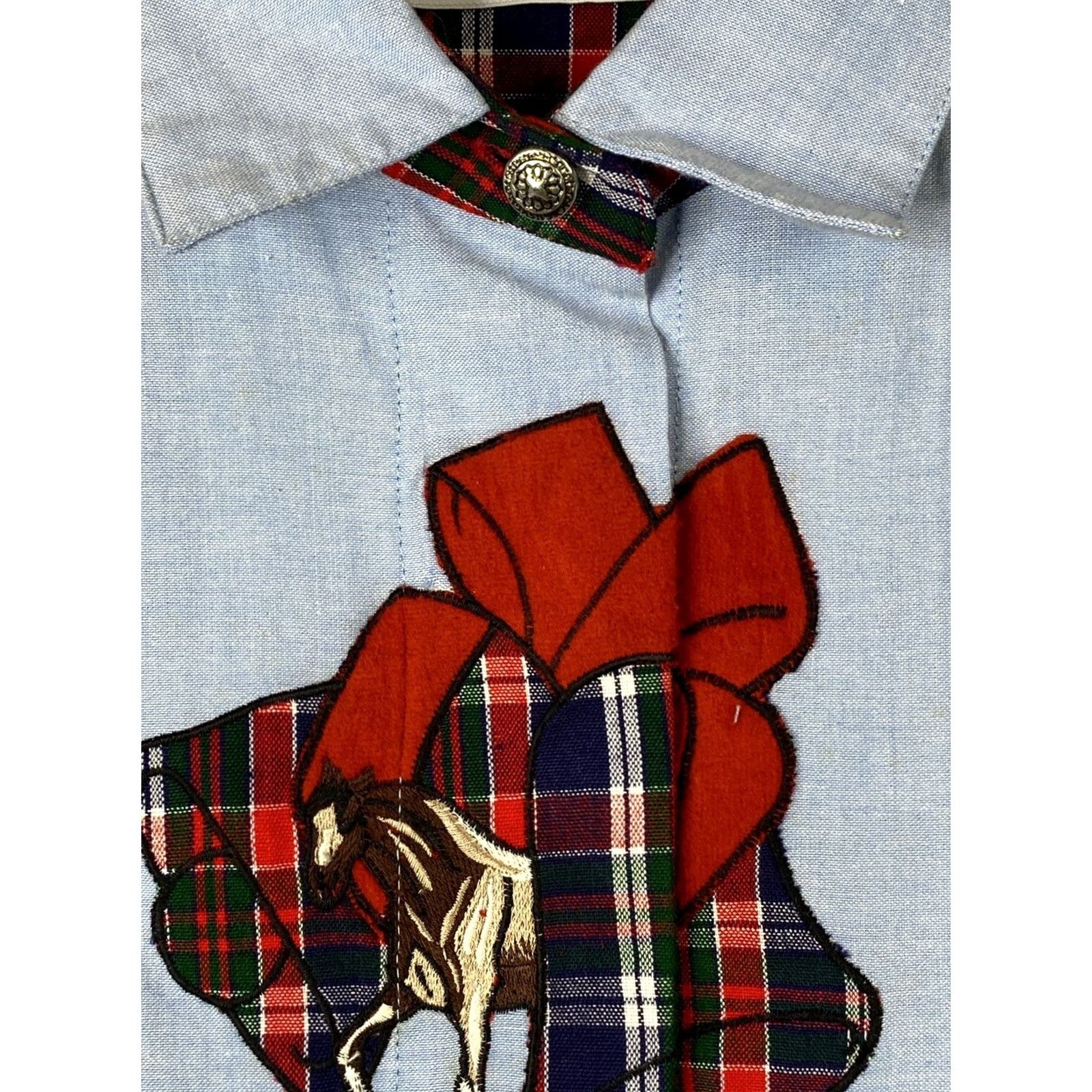 Vintage VINTAGE Adobe Rose Top Womens S Blue Red Plaid Cowgirl Western Button Up NWT Size S / US 4 / IT 40 - 3 Thumbnail