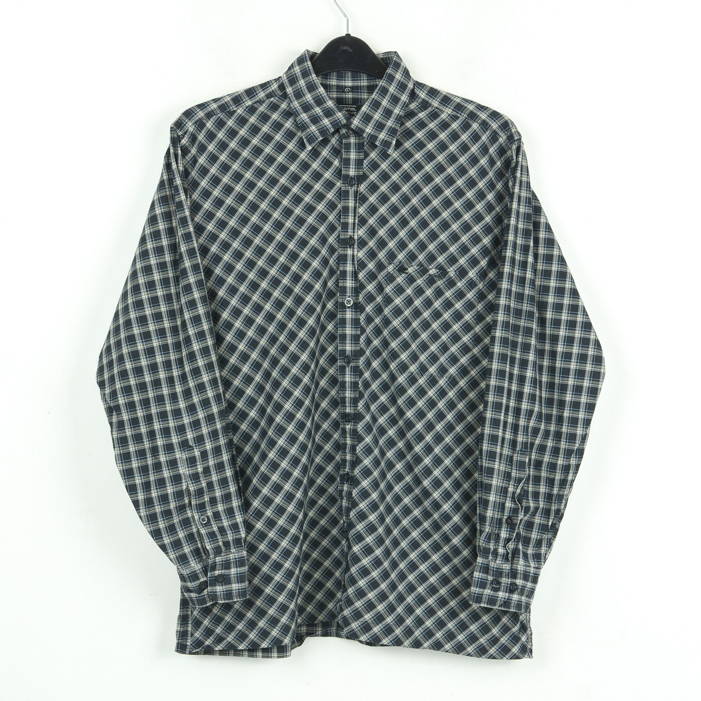 camel active Casual L Button Up Shirt Check Black Tartan Long Sleeved Top Size US L / EU 52-54 / 3 - 1 Thumbnail