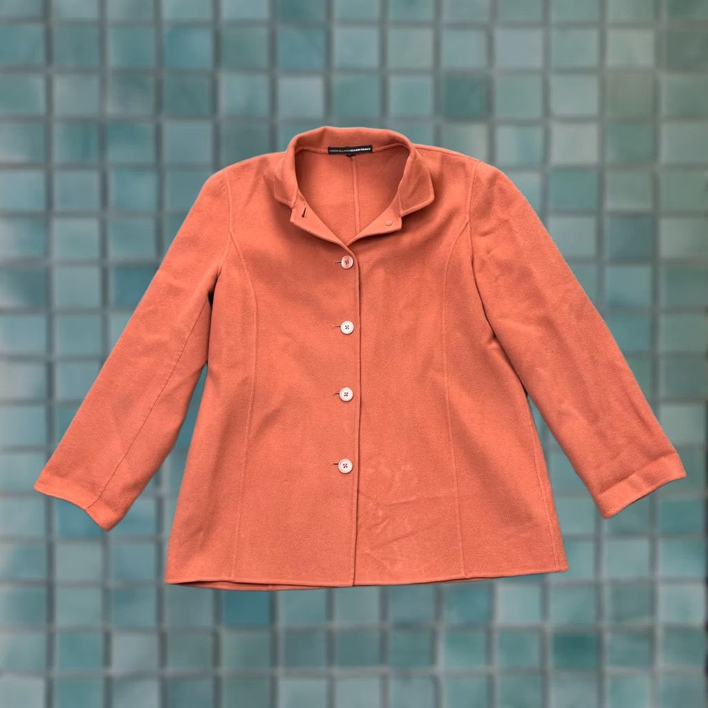 Ellen Tracy Ellen Tracy Jacket Womens L Orange Linda Allard Coat Wool Button Front Size L / US 10 / IT 46 - 1 Thumbnail