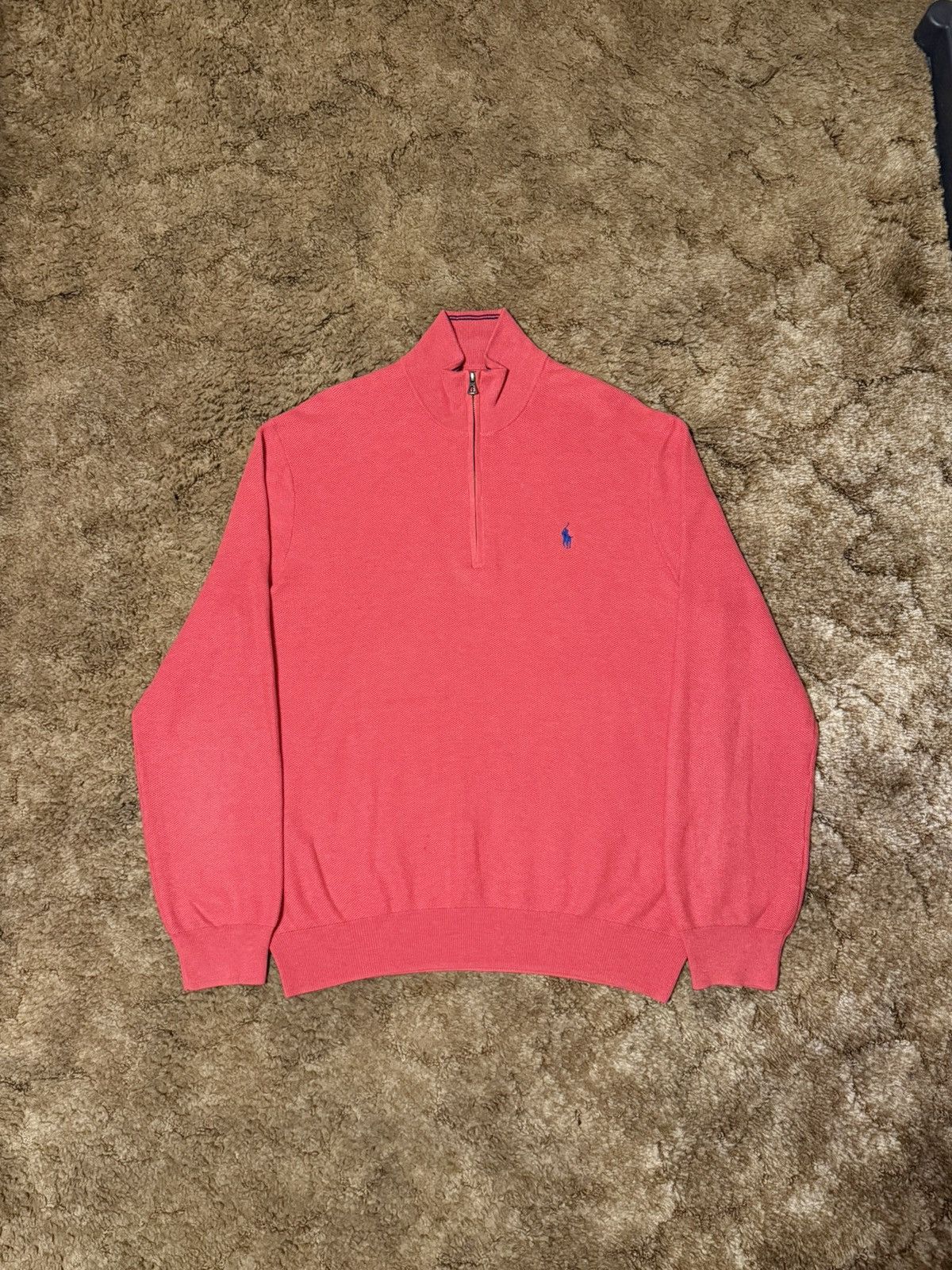 Polo Ralph Lauren Polo Ralph Lauren Pima Cotton Quarter Zip Sweater Pink XL Size US XL / EU 56 / 4 - 1 Thumbnail