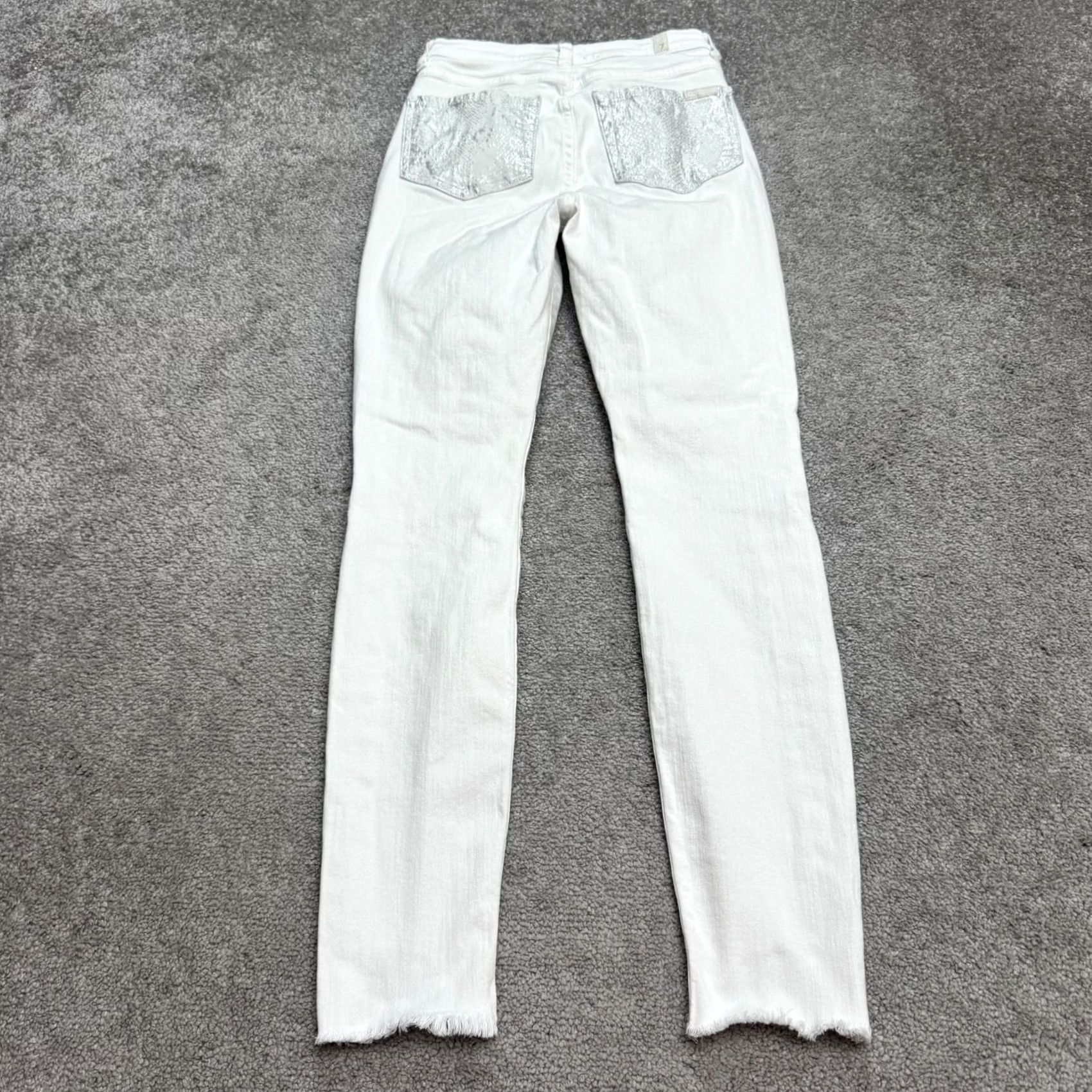 7 For All Mankind 7 For All Mankind The High Waist Ankle Skinny Denim Jeans Women 25 White Raw Hem Slim 5-Pocket Mens Womens Boys Girls City Streetwear Vintage No Size 42" / US 20 - 2 Thumbnail