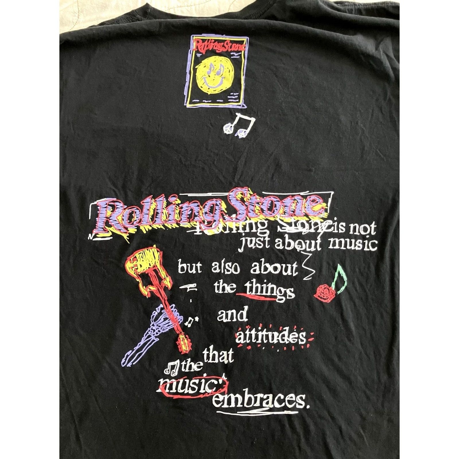 Doublet Rolling Stone Magazine Rock Music Black Double Graphic T-Shirt Large L/XL Crew Neck Short Sleeve Mens Regular Size US L / EU 52-54 / 3 - 8 Thumbnail