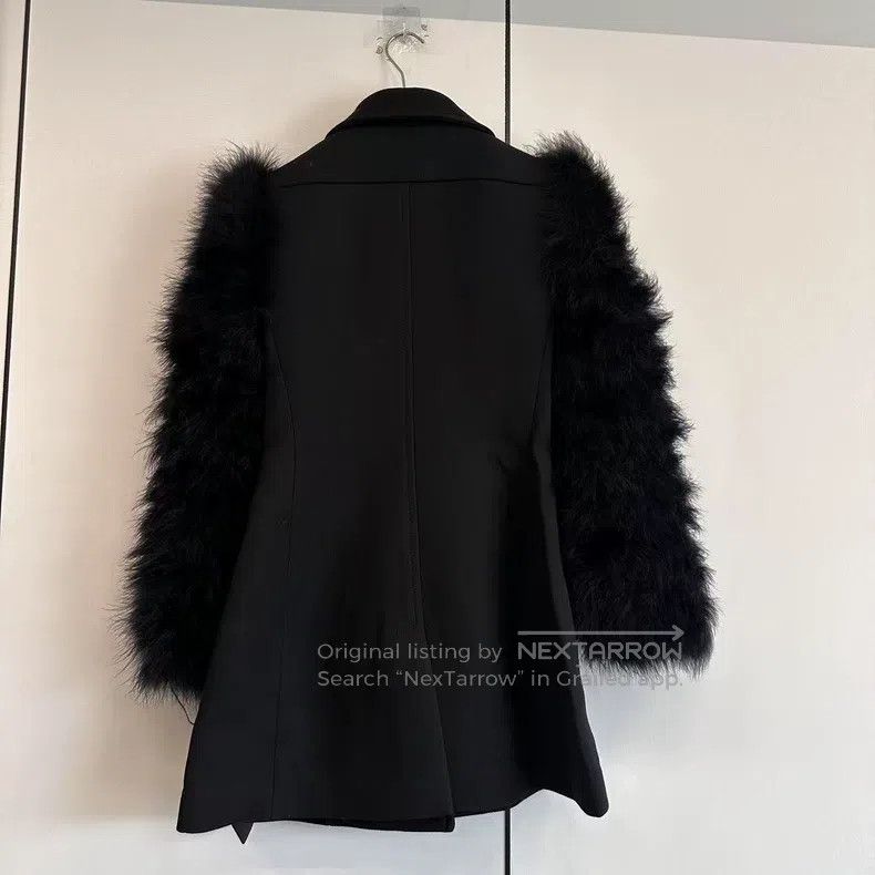 Valentino Valentino Fur sleeves patched wool top Size S / US 4 / IT 40 - 2 Thumbnail