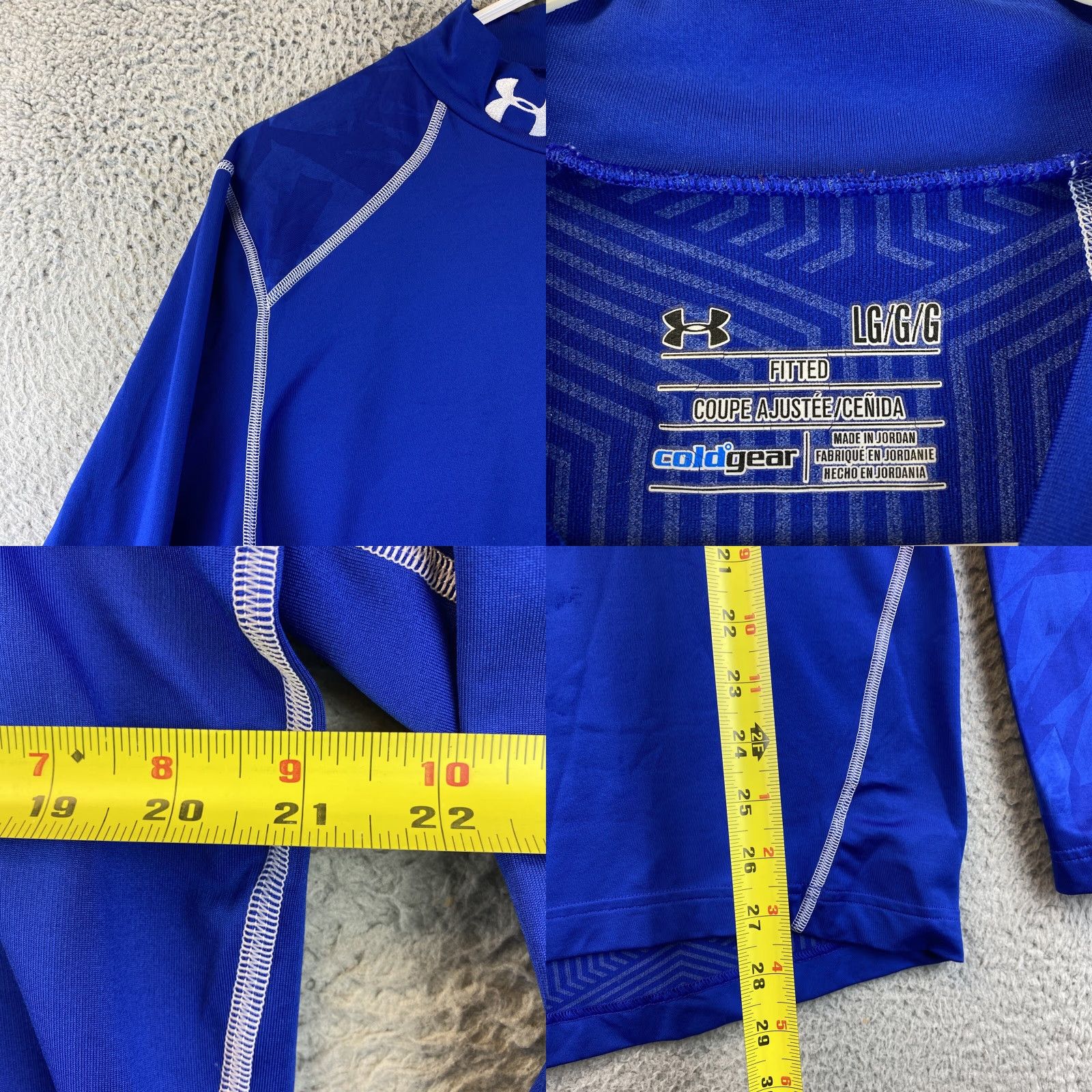 Under Armour UNDER ARMOUR Mens Shirt Large Blue ColdGear High Neck Compression Pullover 42-49 Size US L / EU 52-54 / 3 - 8 Thumbnail