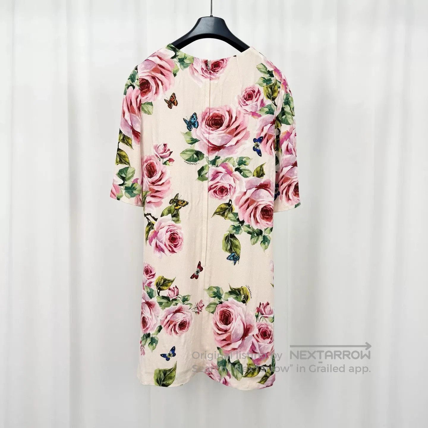 Dolce & Gabbana Dolce&Gabbana Crystal Buckle Rose Silk Dress. Size S / US 4 / IT 40 - 2 Thumbnail