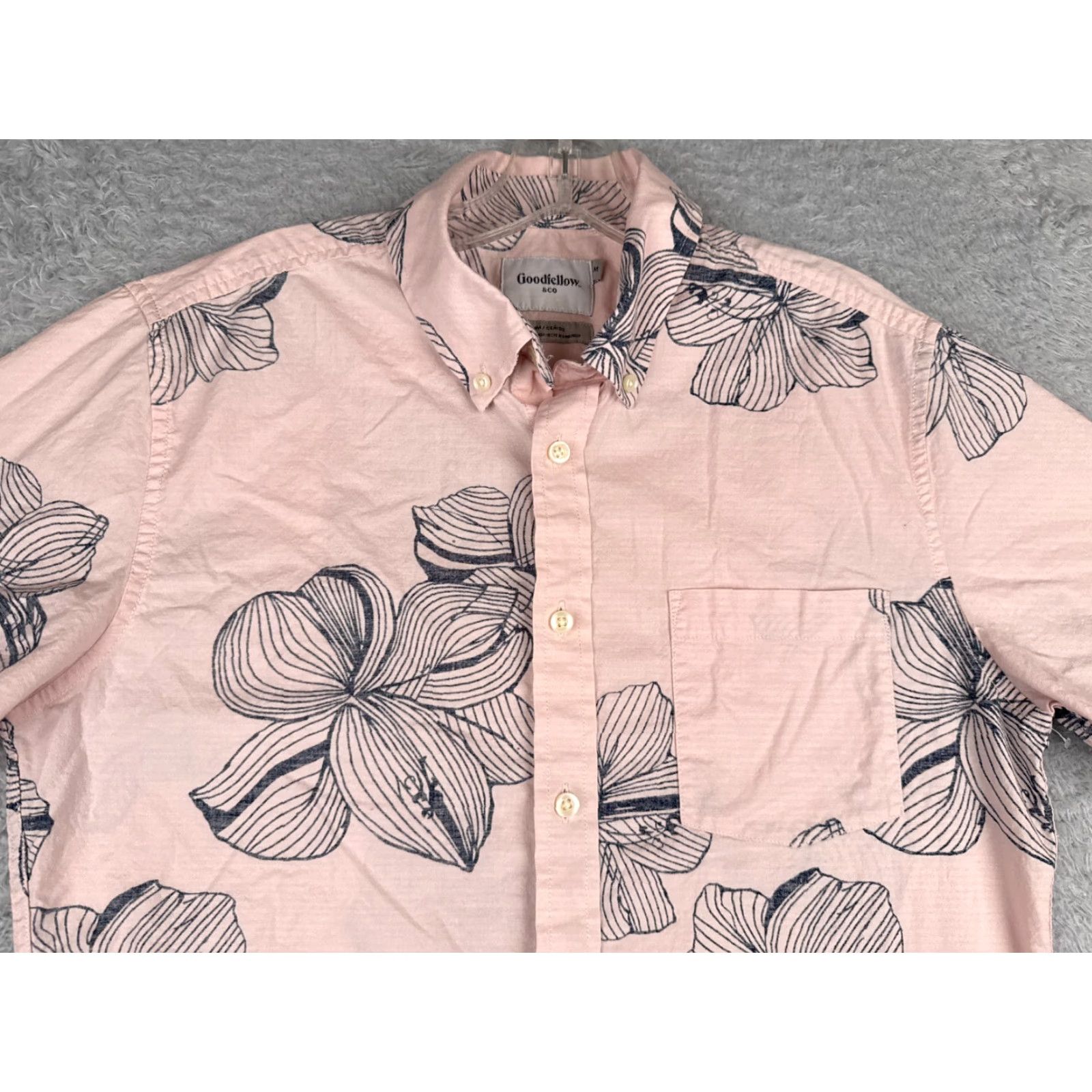Vintage Goodfellow & Co Pink Floral Hawaiian Slim Fit Button-Up Shirt Men Medium Size US M / EU 48-50 / 2 - 4 Thumbnail