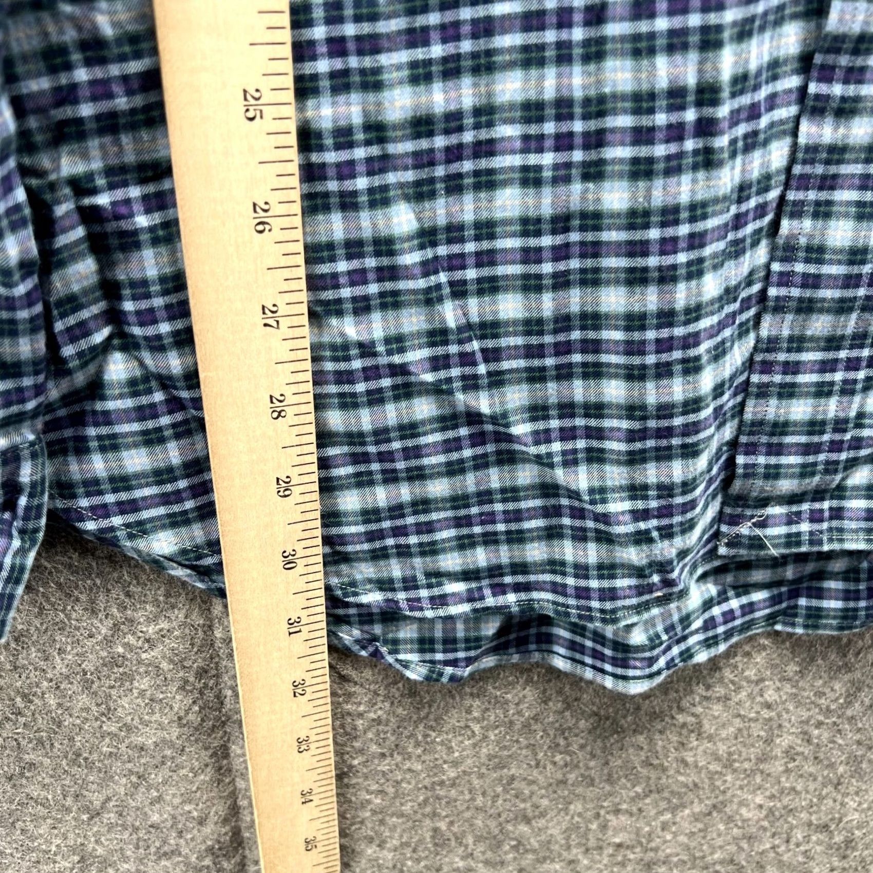 Polo Ralph Lauren VINTAGE Polo Ralph Lauren Shirt Mens Large Blue Button-Down Plaid Pony Shipped Fast Size 42R - 4 Thumbnail