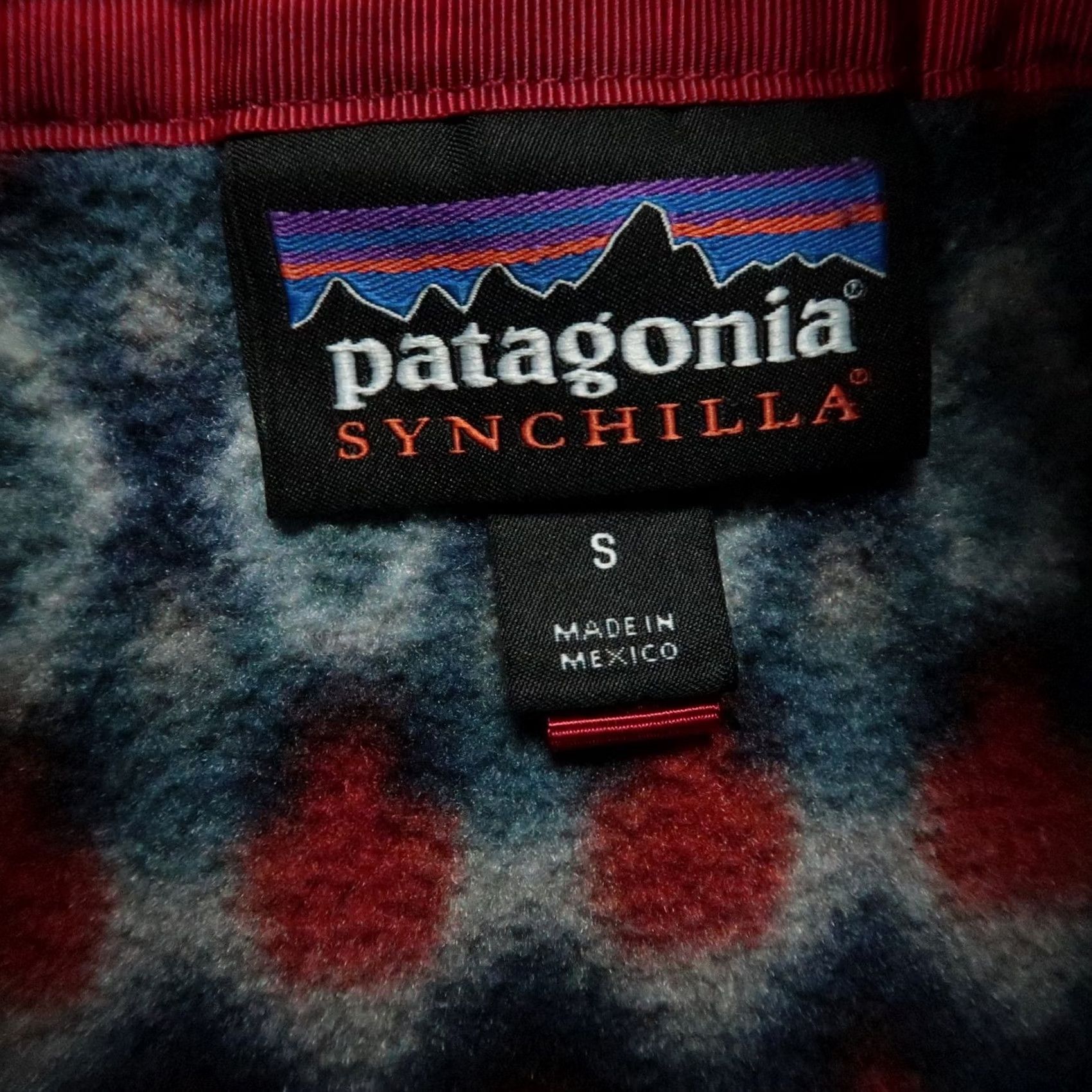 Patagonia VINTAGE Patagonia Synchilla Snap T Underwater Blue Southwestern Mens Small Red? Size US S / EU 44-46 / 1 - 3 Thumbnail