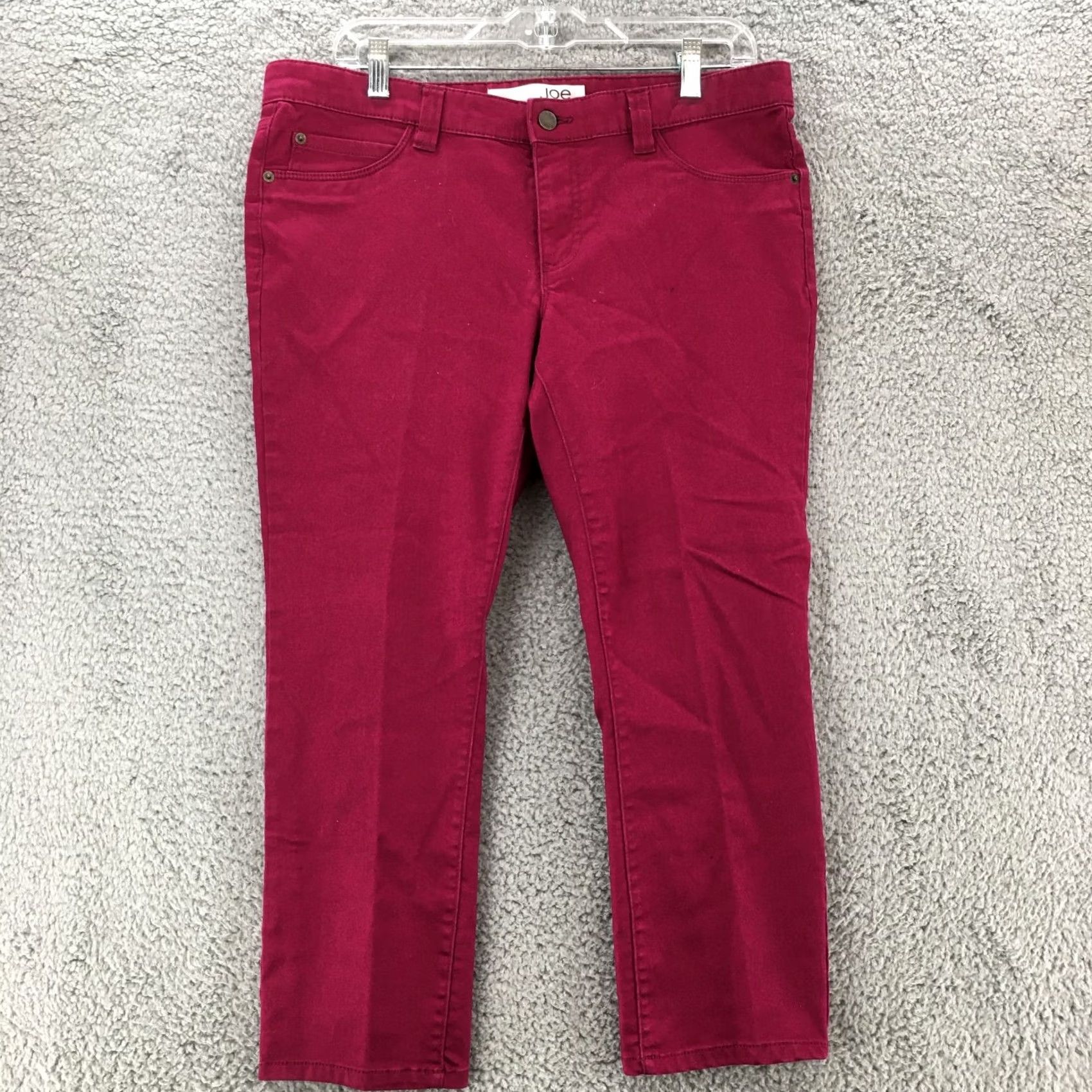 Vintage VINTAGE: No Joe Fresh Slim Straight Leg Pants Womens 12 Magenta Flat Front Mid Rise Zip Fly Shirt? Size 34" / US 12 / IT 48 - 2 Thumbnail