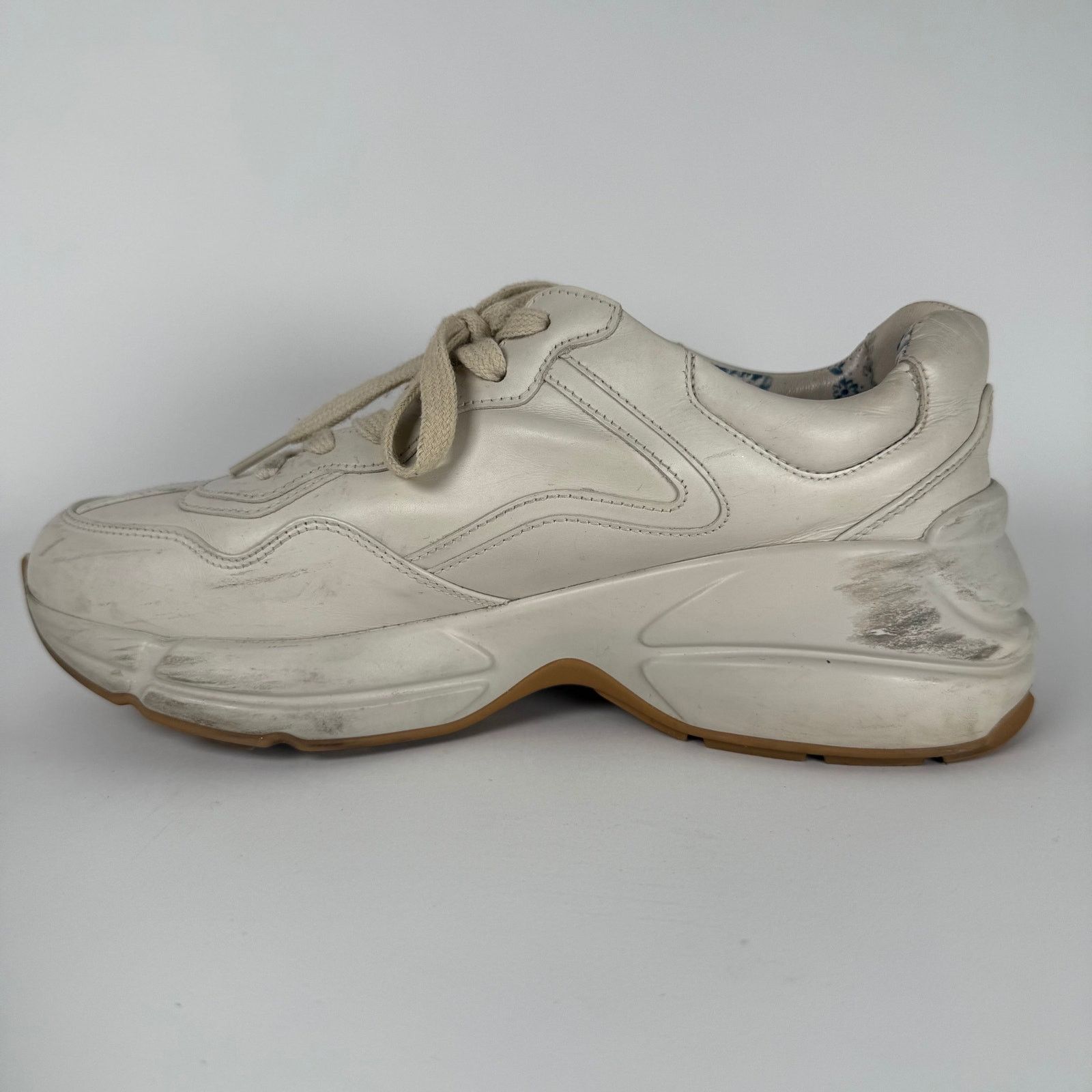 Gucci Gucci Rainbow Logo Cream Rython Sneaker Size GG 8.5 Size US 10 / IT 40 - 6 Thumbnail