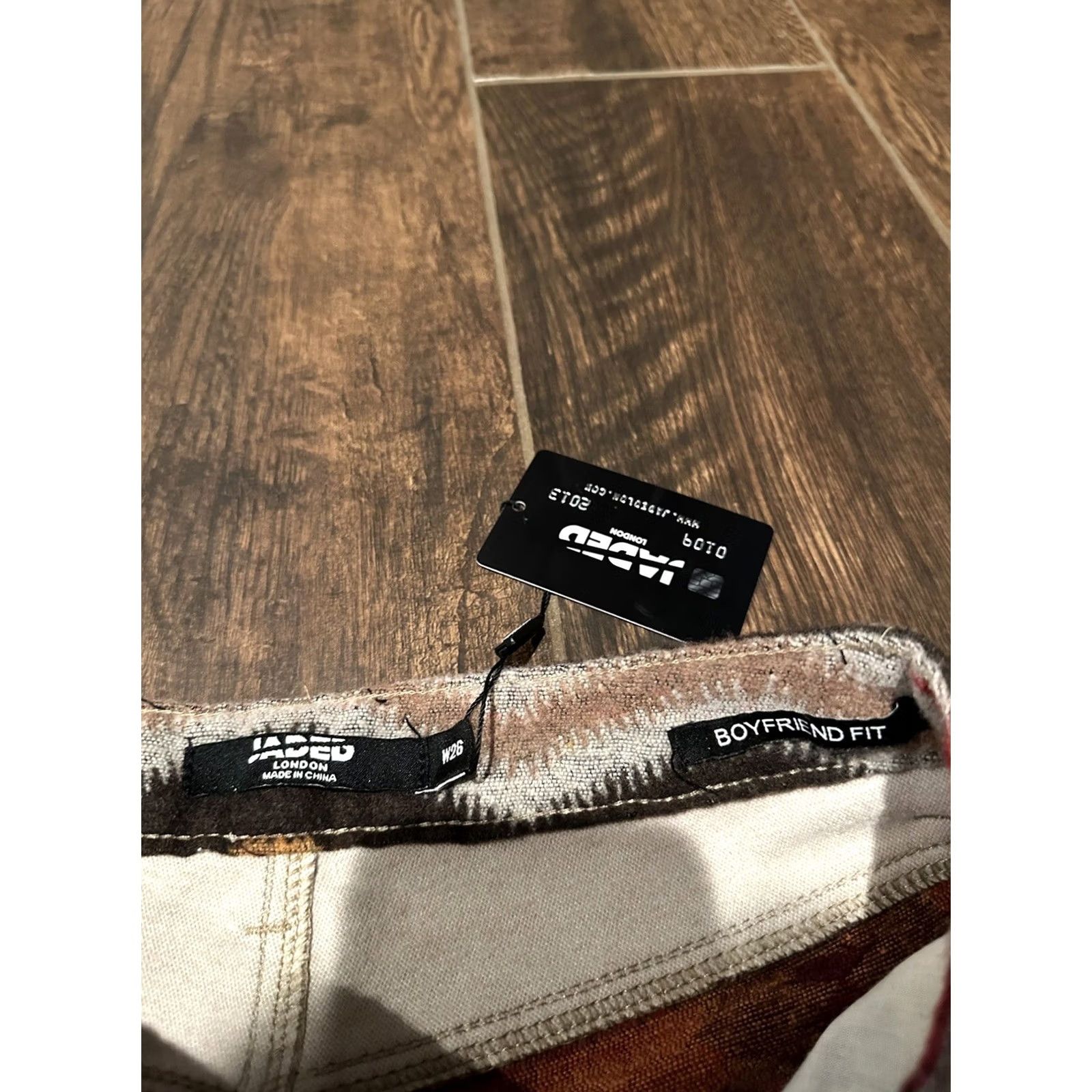 Jaded London Jaded London Pants Jeans Womens 26 Patchwork Corduroy Aztec Boyfriend Fit Straight NWT Size 26" / US 2 / IT 38 - 5 Thumbnail