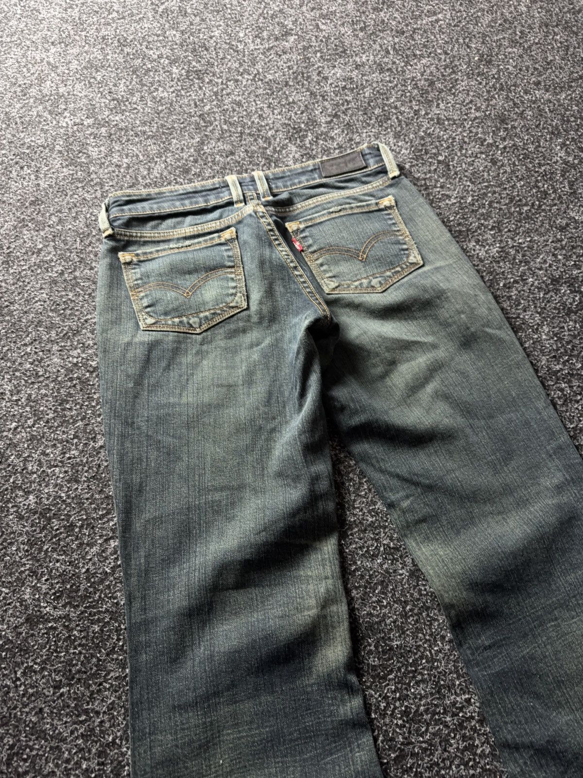 Levi's 00s Levi’s 551 Flare Y2K Vntg Bootcut Greenish Indigo Jeans Size 27" / US 4 / IT 40 - 14 Thumbnail
