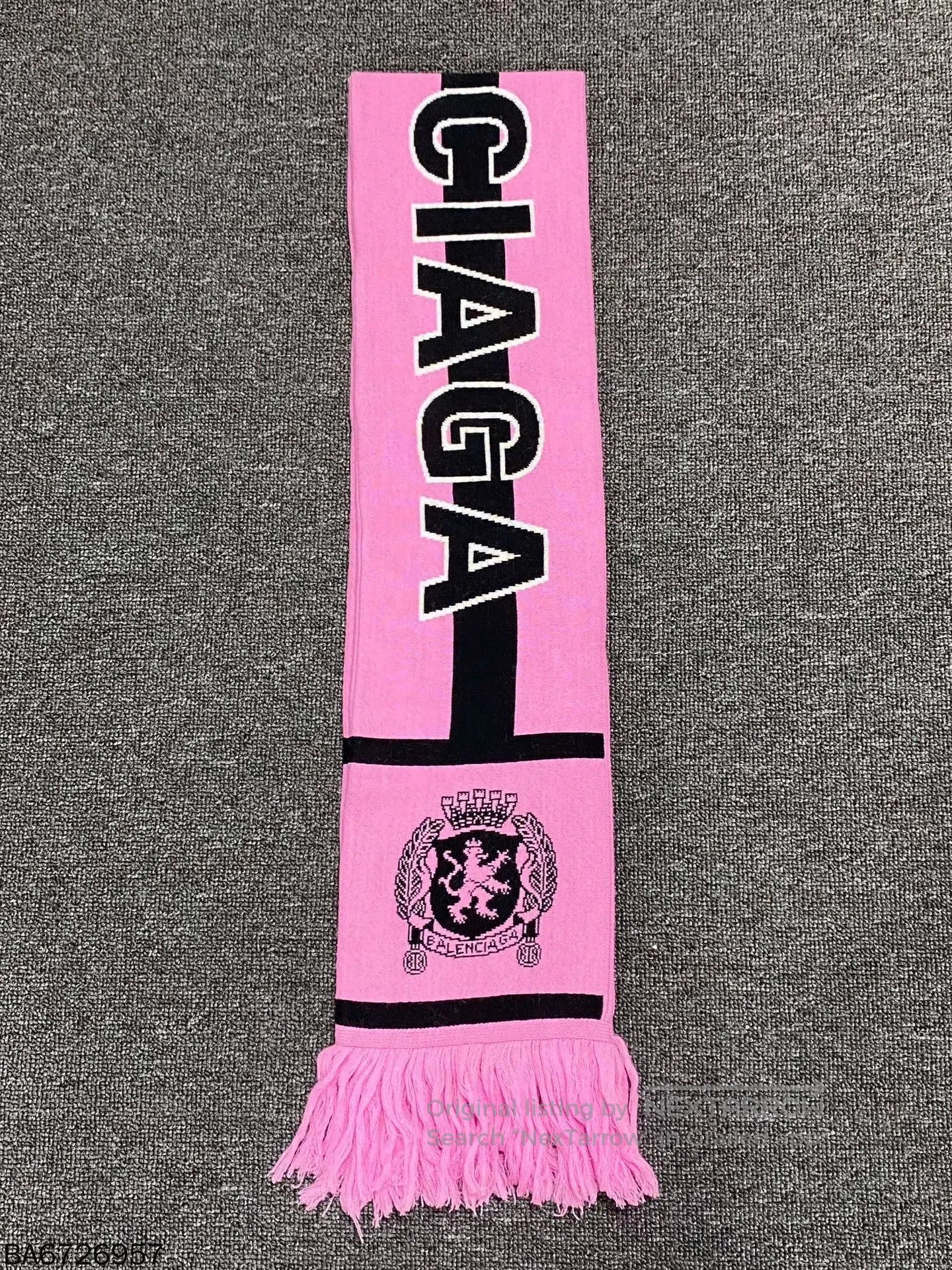 Balenciaga Balenciaga Logo Pink Cashmere Blend Scarf. Size ONE SIZE - 2 Thumbnail