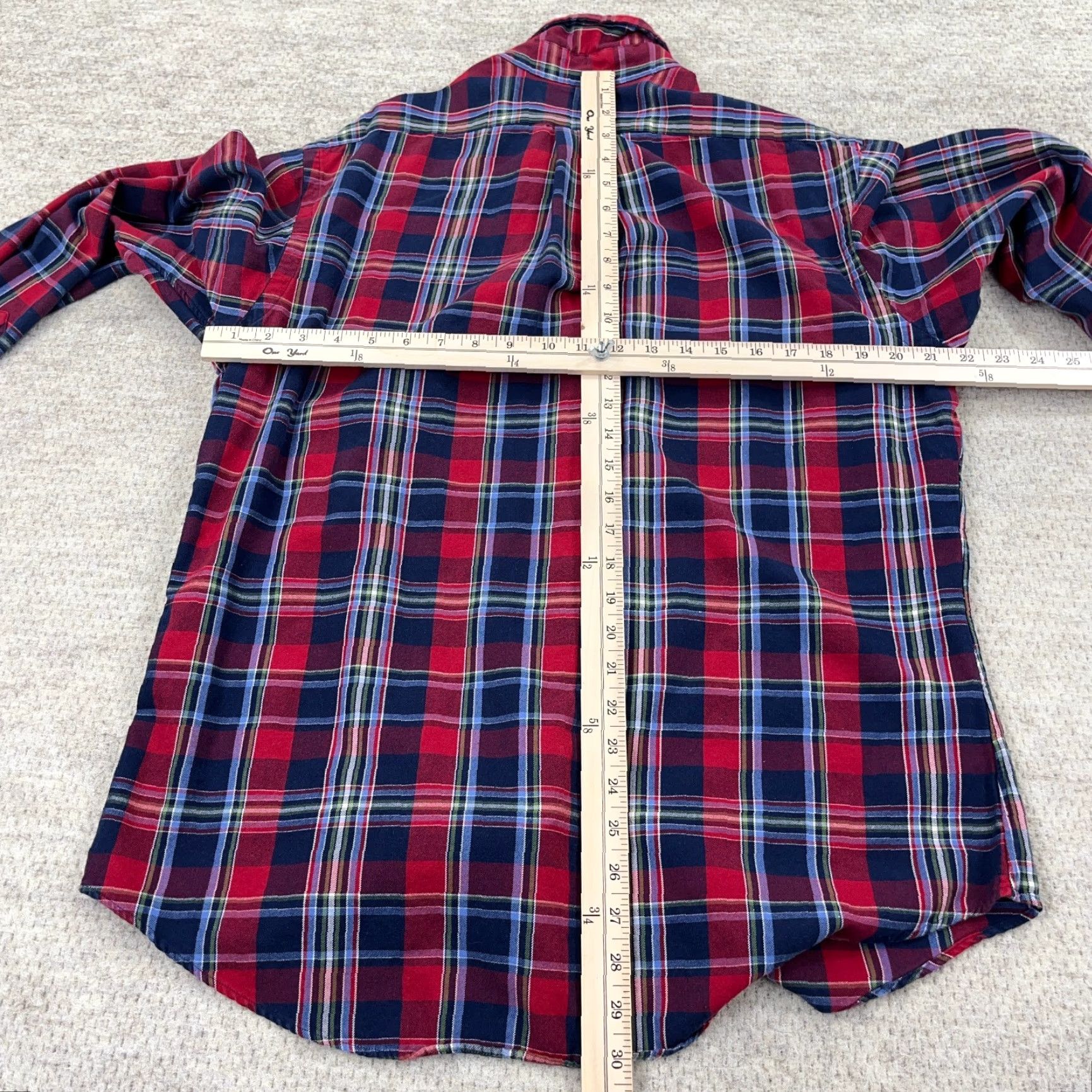 Ralph Lauren Ralph Lauren Flannel Shirt Adult Large Red Plaid Button-Up Cotton Mens Size 42R - 7 Thumbnail