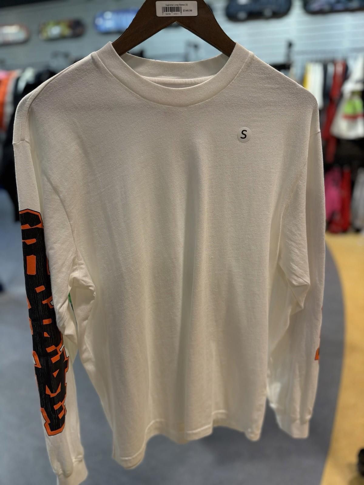 Supreme Supreme Cracked Long Sleeve Top Washed White Orange Size (S) Size US S / EU 44-46 / 1 - 6 Thumbnail