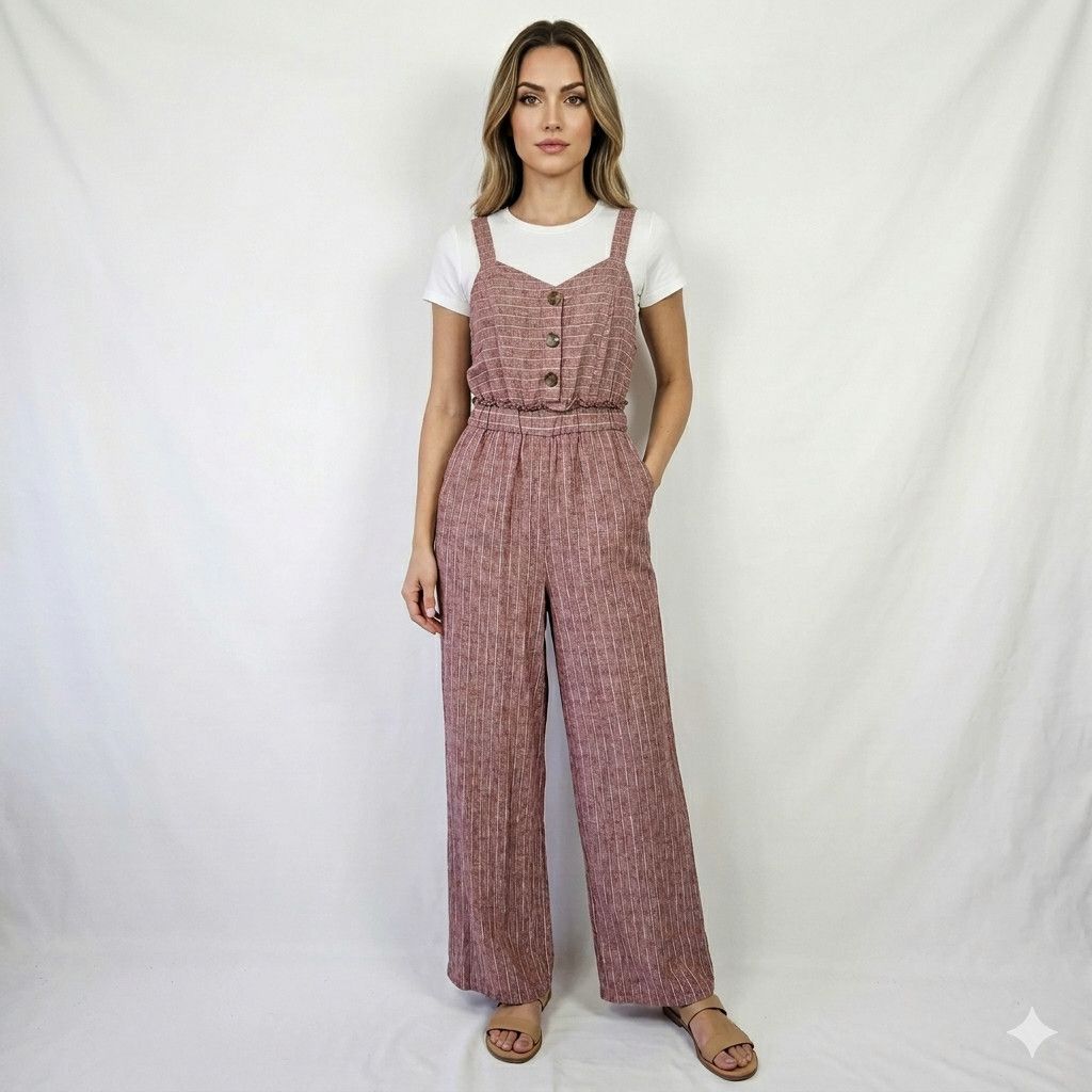 Other Romeo + Juliet Size S Couture Jumpsuit Overalls Linen Pocket Size 25" / US 0 / IT 36 - 3 Thumbnail