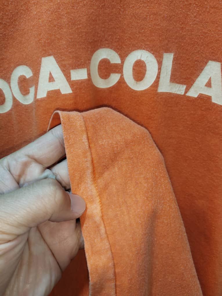Vintage Single stich 80’s Coca Cola made in japan orange tee Size US L / EU 52-54 / 3 - 5 Thumbnail