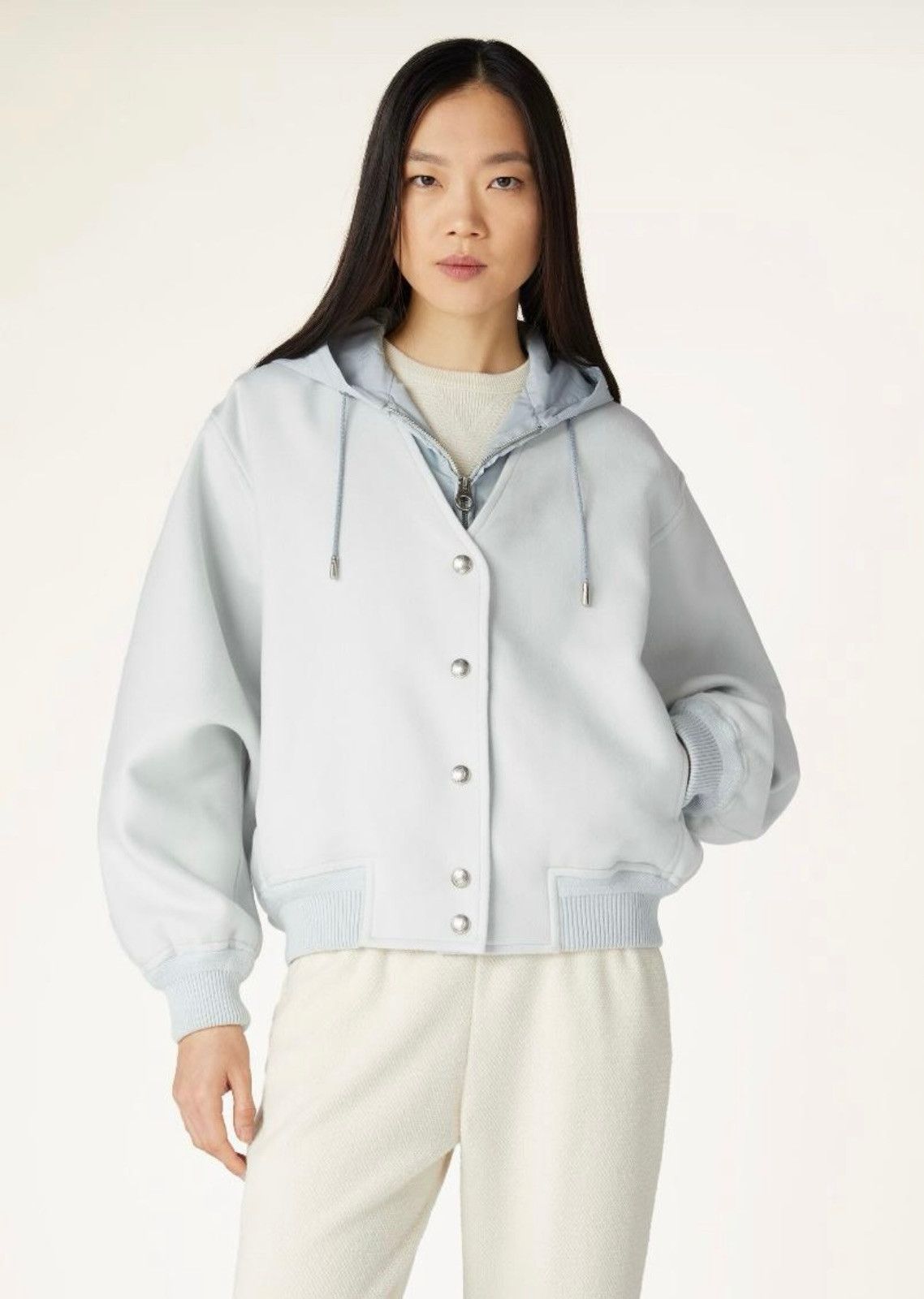 Loro Piana o1srvl11e0425 FAN9102 Amaury Bomber Jacket in Light Blue Size S / US 4 / IT 40 - 4 Thumbnail