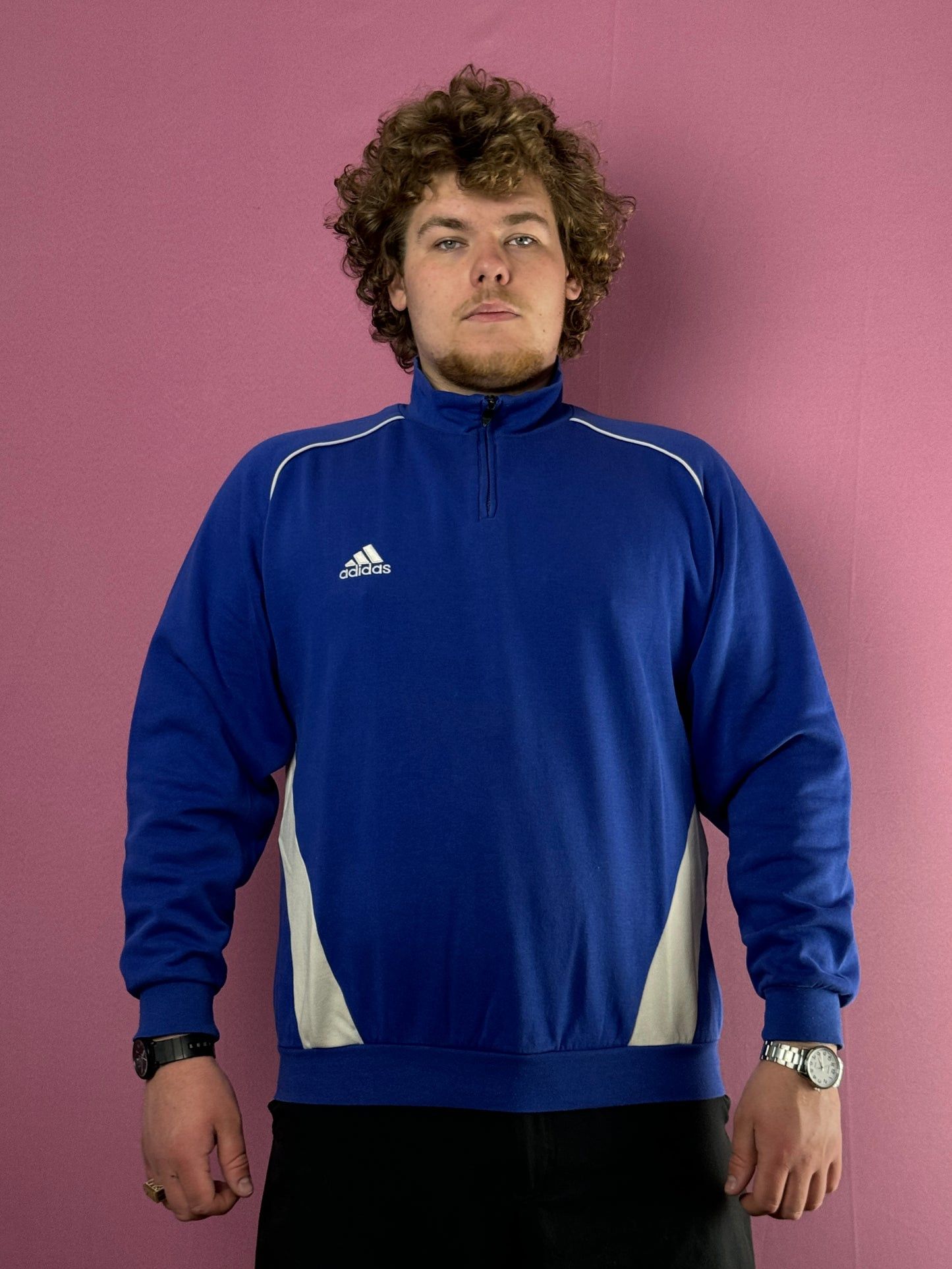 Adidas Adidas Vintage Men's Quarter Zip Sweatshirt - XXL Size US XXL / EU 58 / 5 - 2 Thumbnail