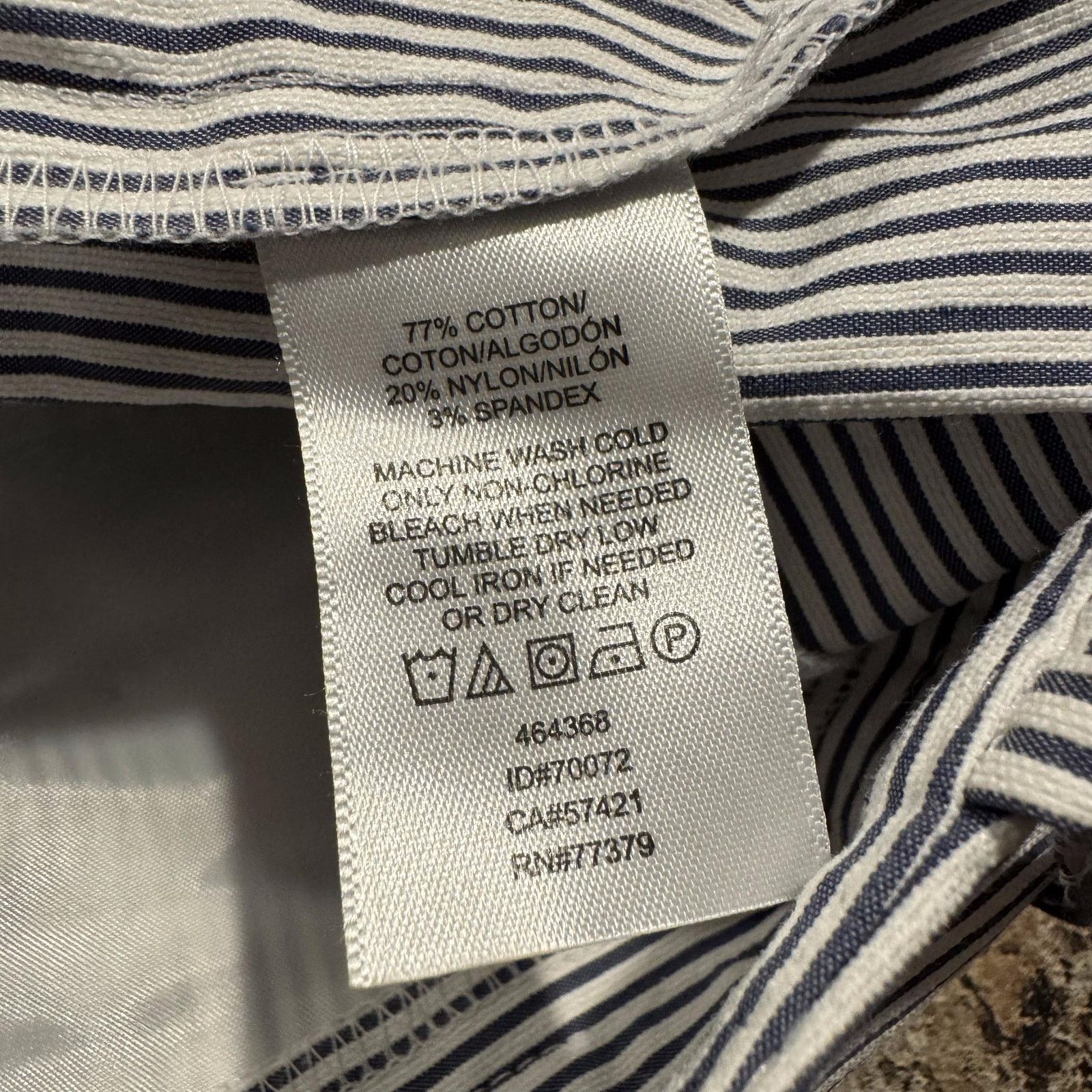 Ann Taylor NWT Ann Taylor Pants High Rise Striped Blue White Ankle 14 Size 36" / US 14 / IT 50 - 4 Thumbnail