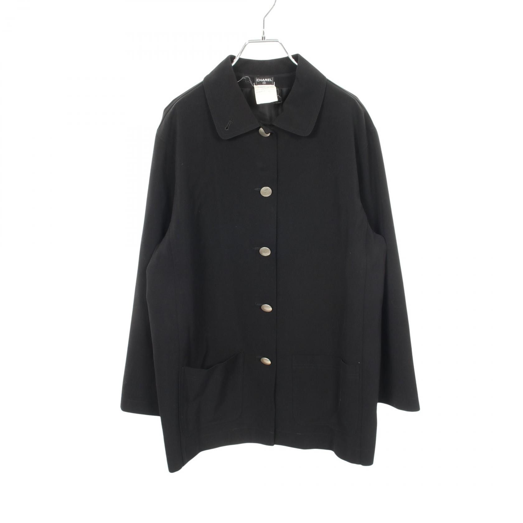 Chanel Chanel Chanel Logo Button Wool Coat Textile Outerwear P10260V06351 DUTY FREE for USA Size ONE SIZE - 1 Thumbnail