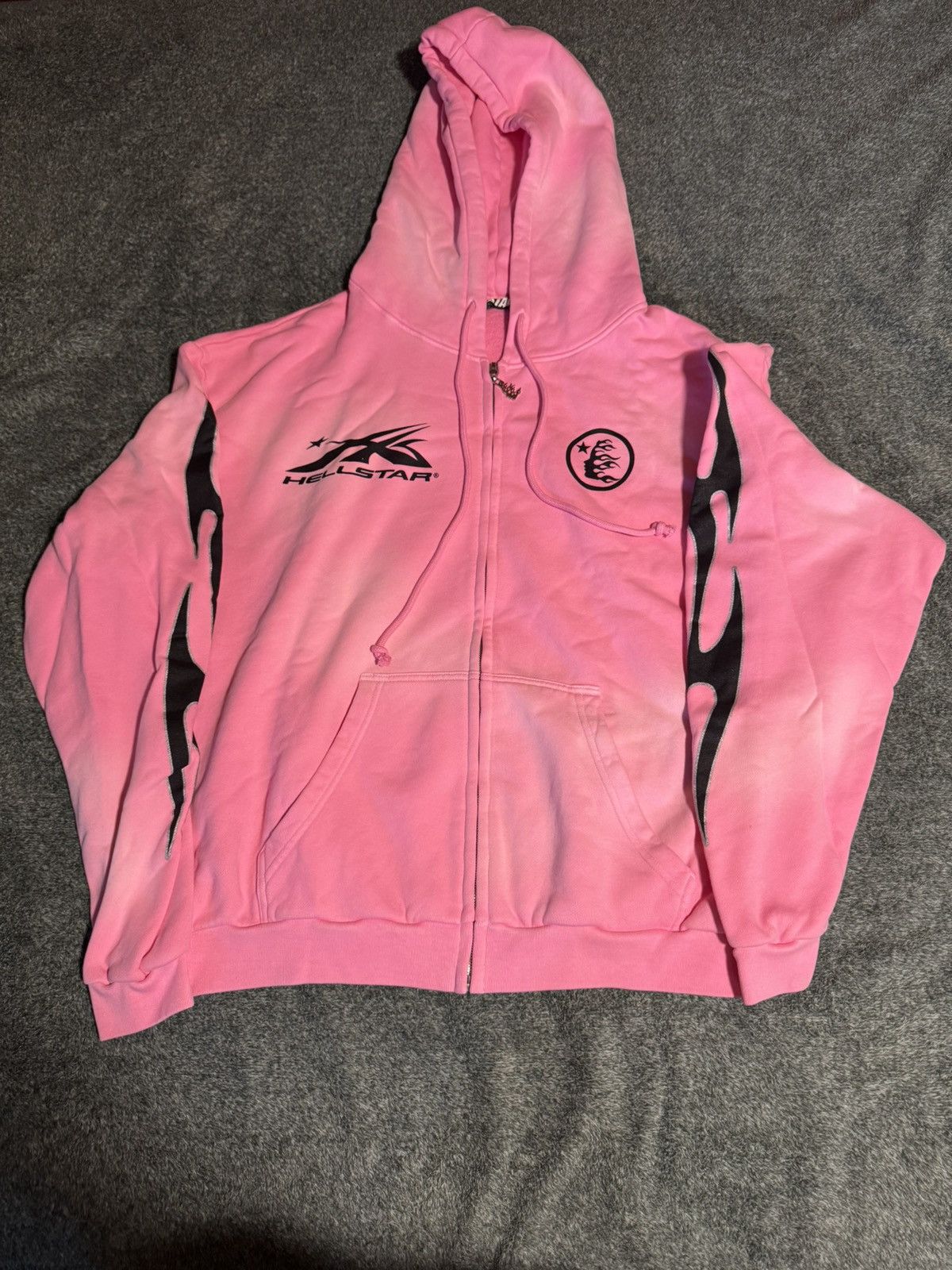 Complex × HELLSTAR Hellstar x Complex Sports Flame Zip-Up ‘Pink’ Size US XL / EU 56 / 4 - 2 Thumbnail