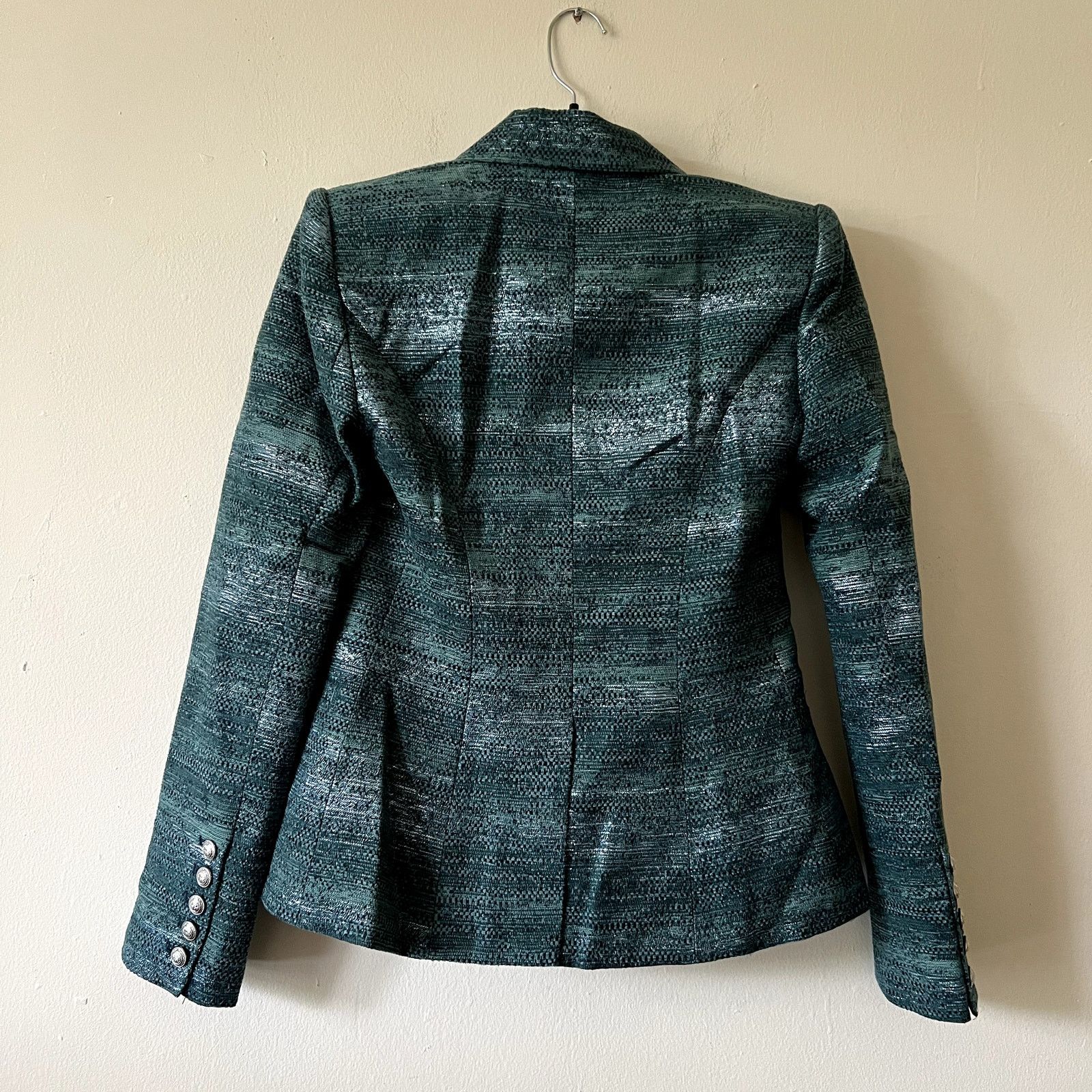 L'AGENCE l’agence marie blazer Dark Teal green Tweed jacket size 2 C5 Size XS / US 0-2 / IT 36-38 - 6 Thumbnail
