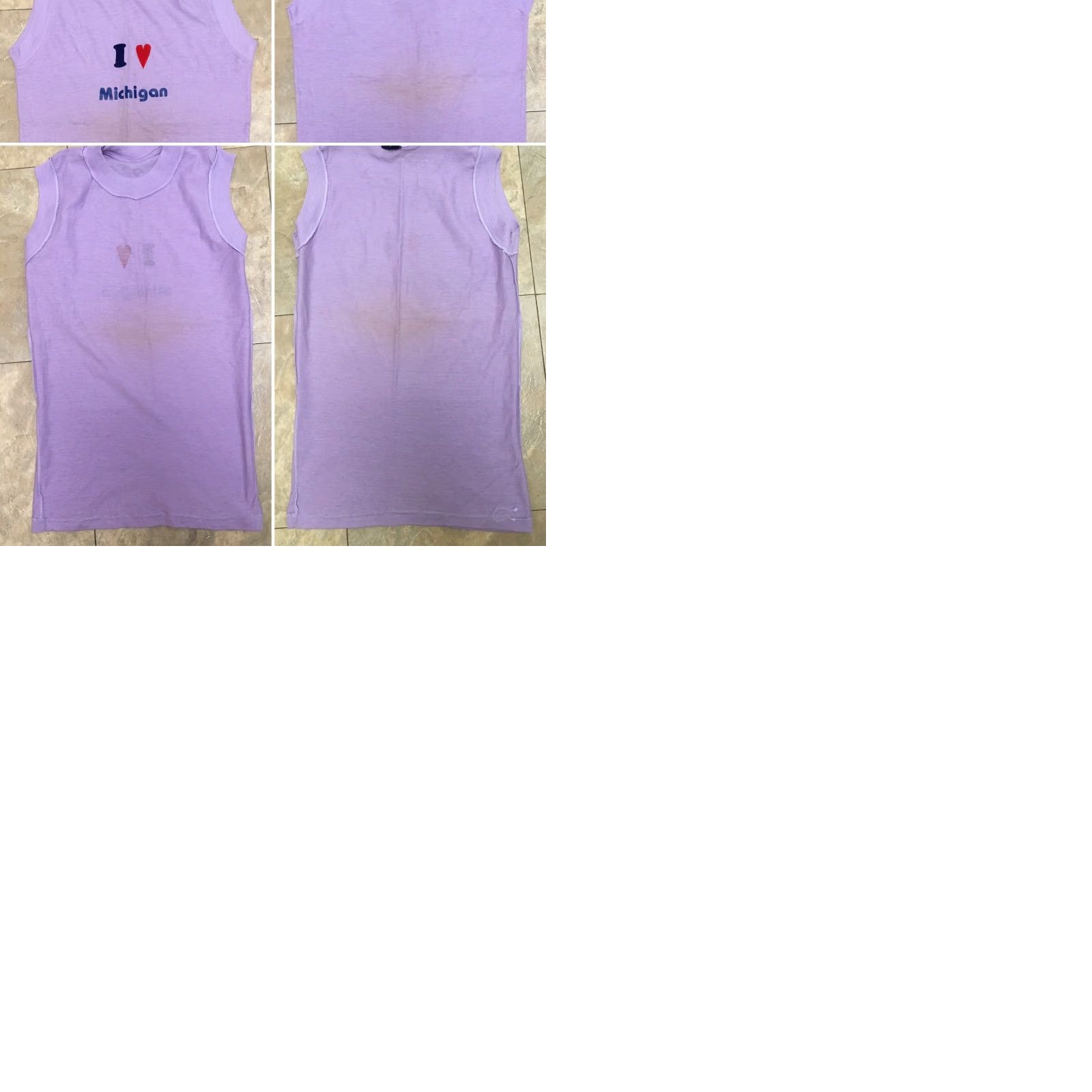 J Brand VINTAGE I Love Michigan Muscle Shirt Tee Heart Worn 80s Sneakers Mens S Purple Graphic Tee Size US S / EU 44-46 / 1 - 9 Thumbnail