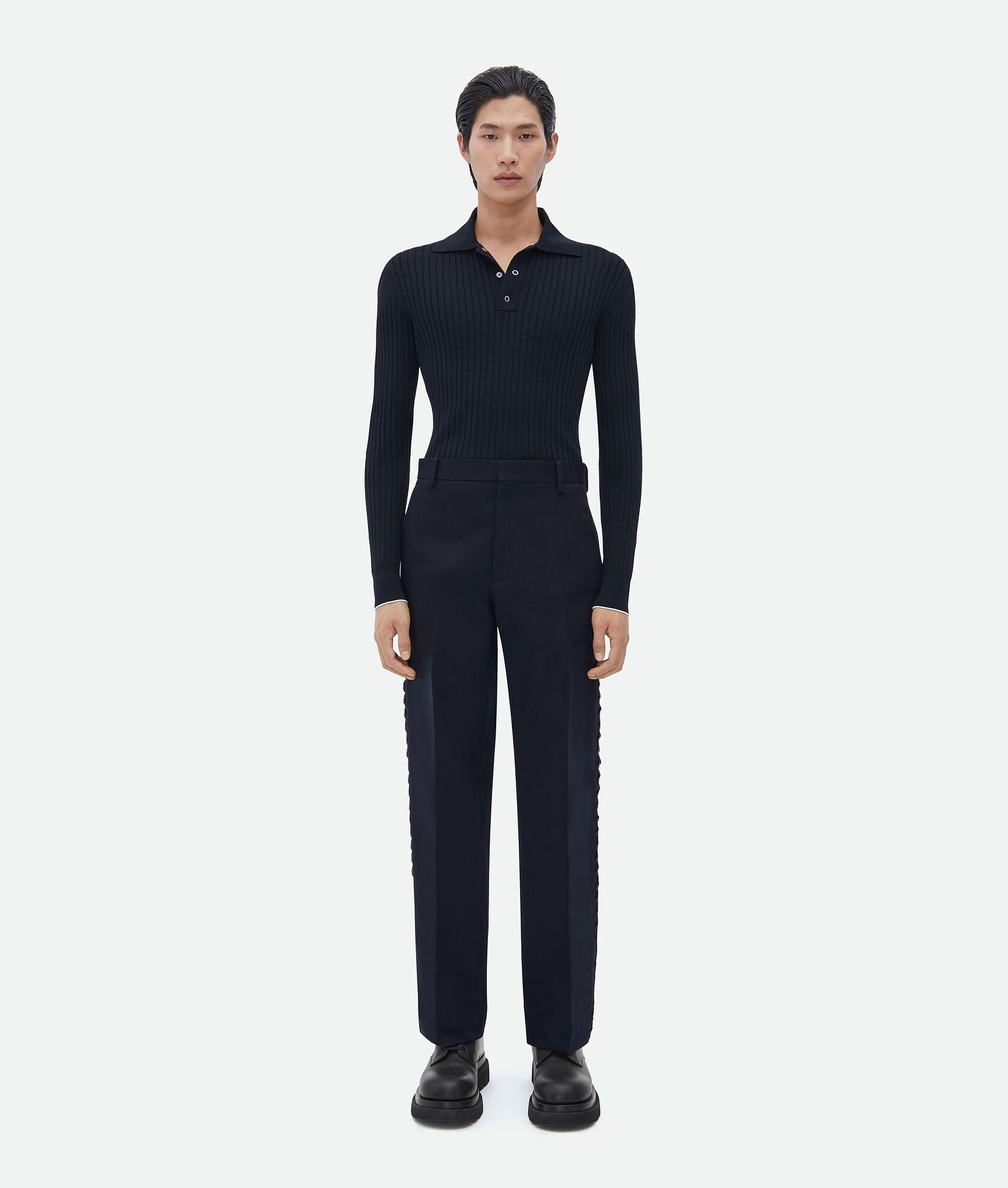 Bottega Veneta o1loc1c0125 729196 Cotton Canvas Lace-Up Pant in Space Size US 34 / EU 50 - 1 Thumbnail