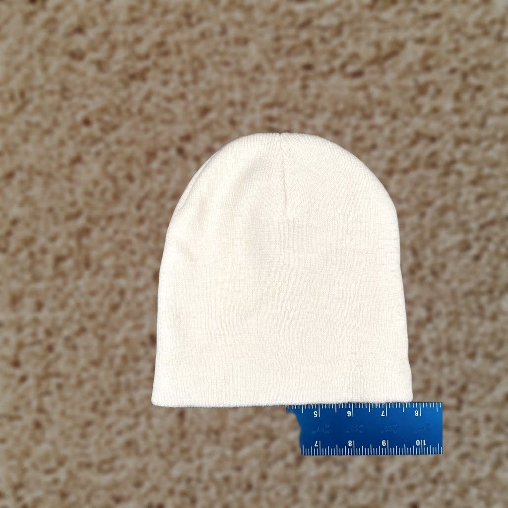 Vintage Apollo USA Beanie Adult One Size White 100% Acrylic Ski Camp Outdoors Knit Beanie Mens Womens Unisex Accessories Size ONE SIZE - 1 Thumbnail