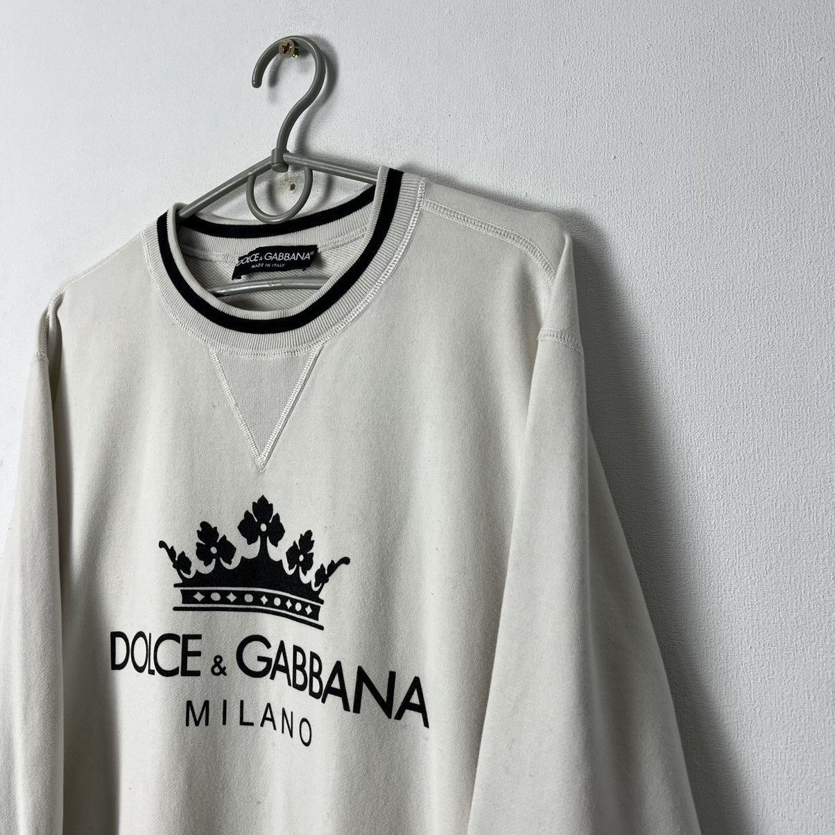 Dolce & Gabbana Dolce & Gabbana D&G Sweatshirt White Big Logo Rare Size US M / EU 48-50 / 2 - 2 Thumbnail