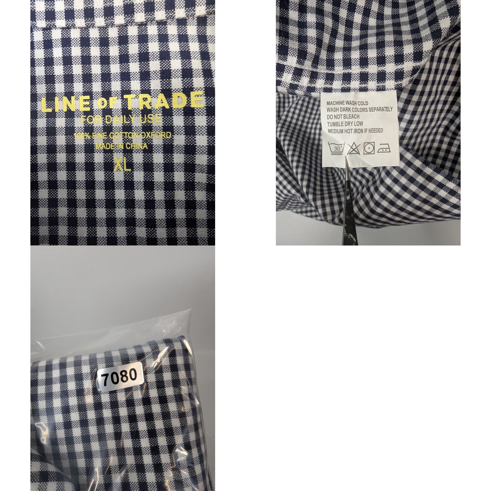 Vintage Line of Trade Shirt Mens XL Button-Down Cotton Oxford Plaid Preppy City Classic White Non-Novelty Size US XL / EU 56 / 4 - 8 Thumbnail