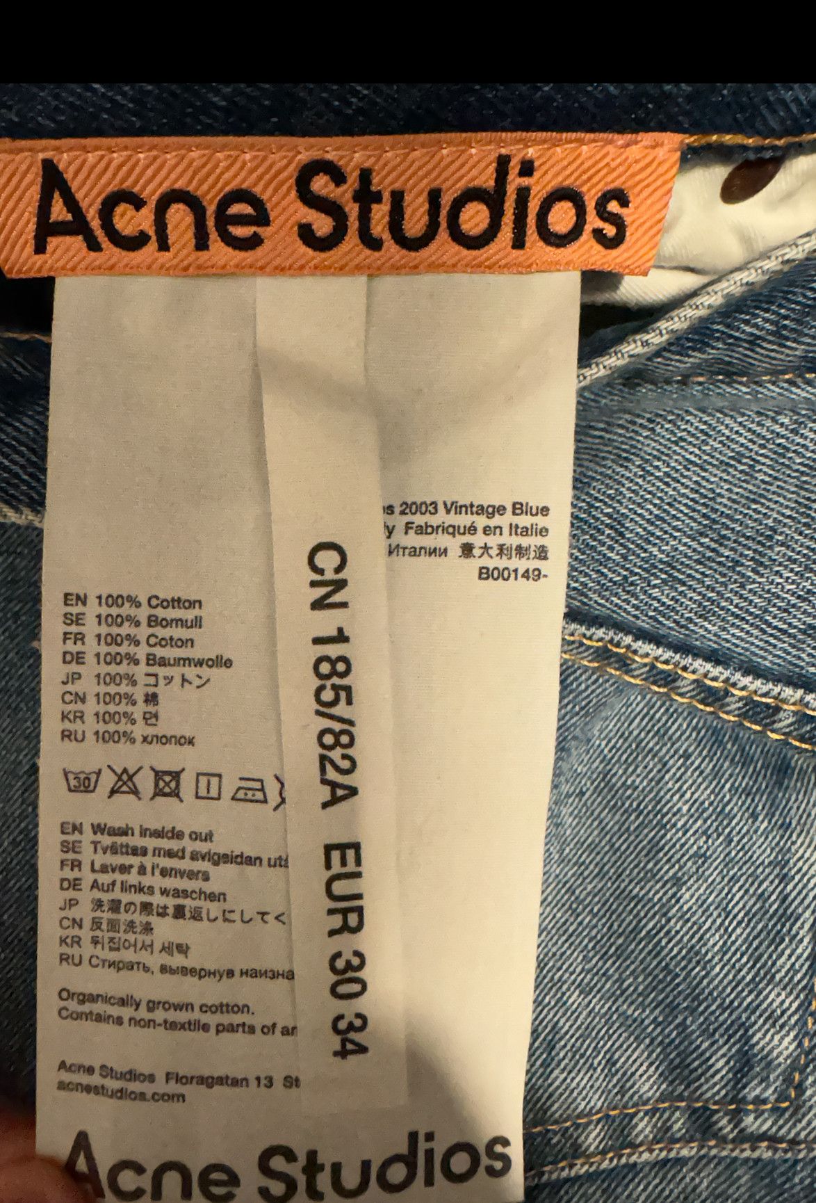 Acne Studios Deep Blue Denim Jeans Acne Studios EUR 30 34 Size US 34 / EU 50 - 7 Thumbnail