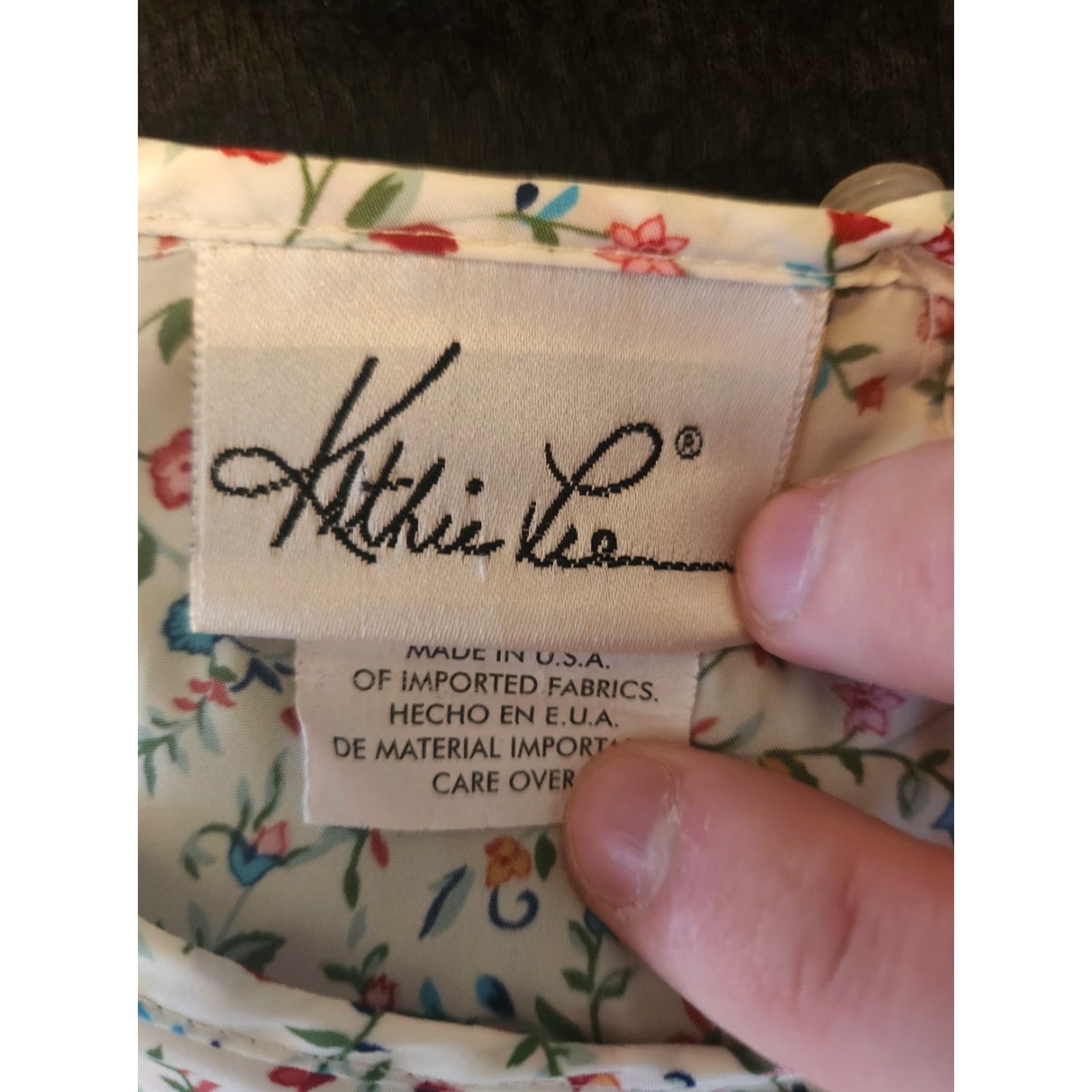 Lee VINTAGE Kathie Lee Shirt 90s White Tiny Floral Short Sleeve Top 22W Plus Mens Women Girls Boys Size 3XL / US 20-22 - 5 Thumbnail