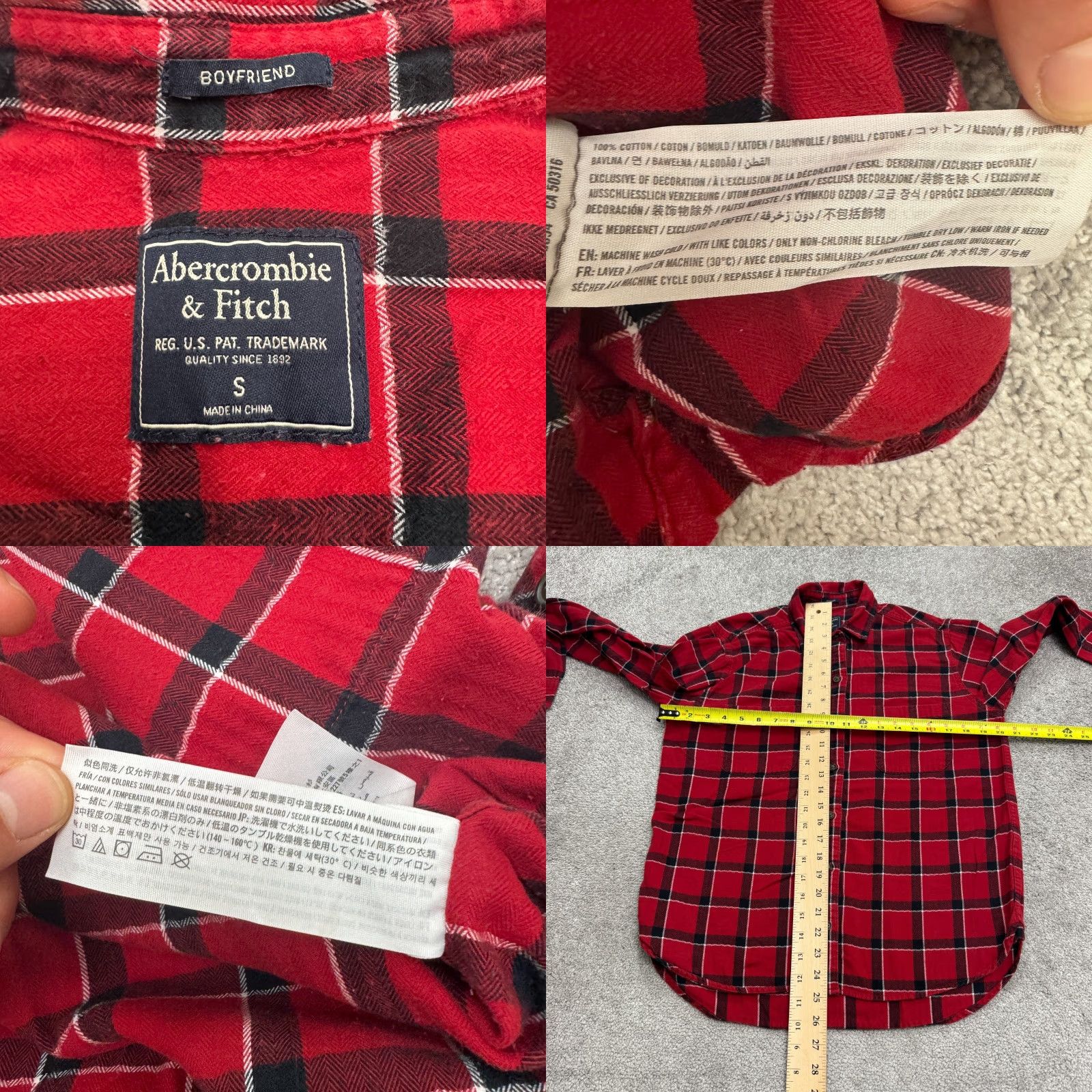 Abercrombie & Fitch VINTAGE Abercrombie & Fitch Flannel Shirt Men Small Red Black Plaid Casual Streetwear Size US S / EU 44-46 / 1 - 8 Thumbnail