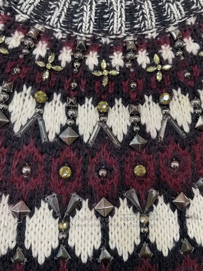 Gucci Gucci Red, white and black studded woollen horsehair sweat Size US XS / EU 42 / 0 - 3 Thumbnail