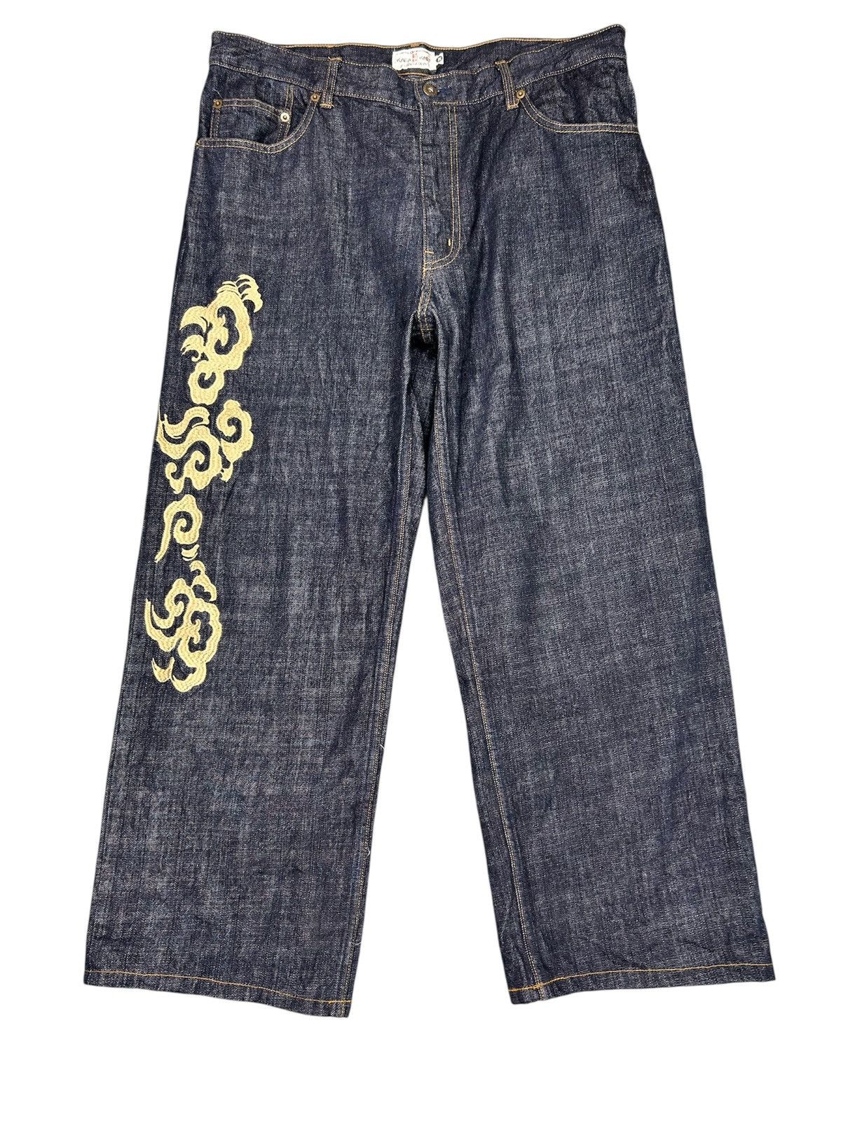 Kamakura Karakuri Tamashii Fujin Raijin Denim S0250 Size US 35 - 2 Thumbnail