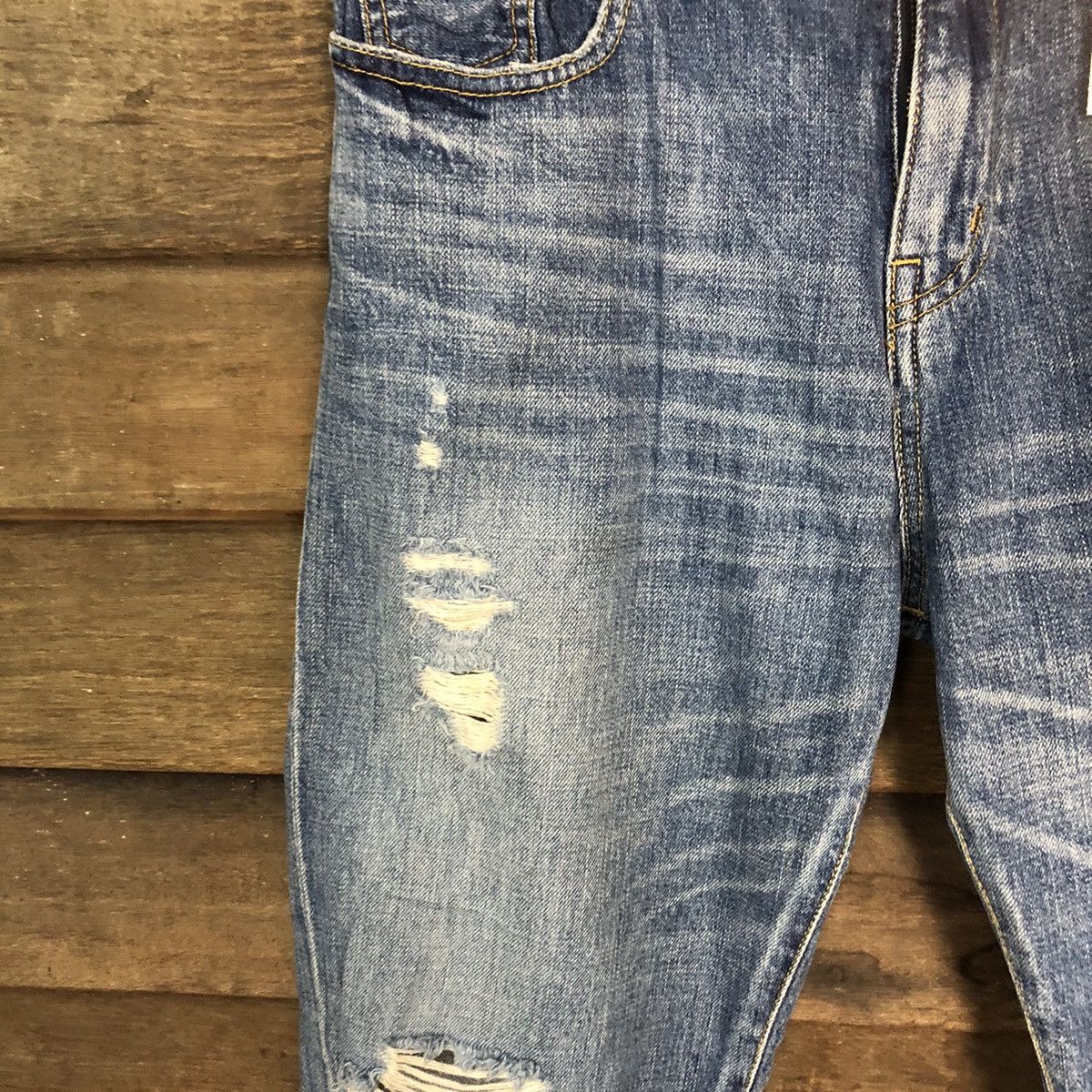 Japanese Brand Mausonde Reefur ripped distressed Blue Denim Pants #7382 Size 30" / US 8 / IT 44 - 6 Thumbnail