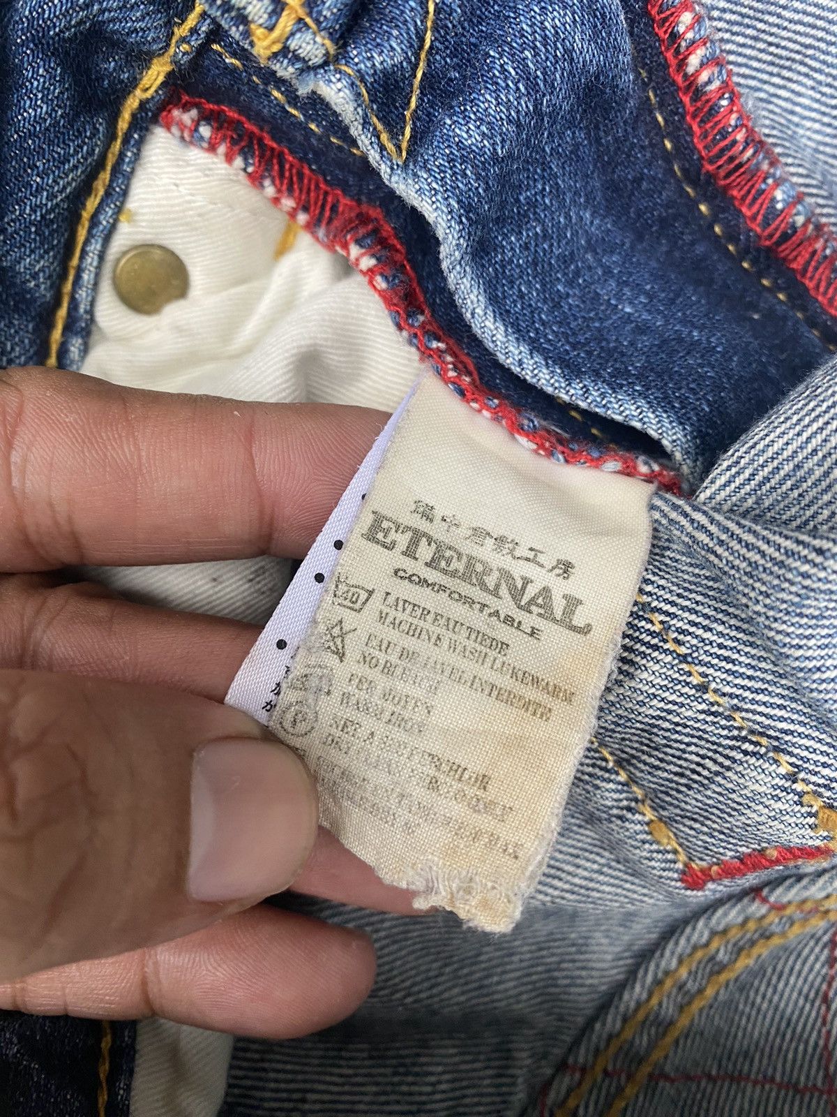 Eternal × Japanese Brand Eternal Koi Fish Embroidery Denim Shorts Size US 31 - 11 Thumbnail