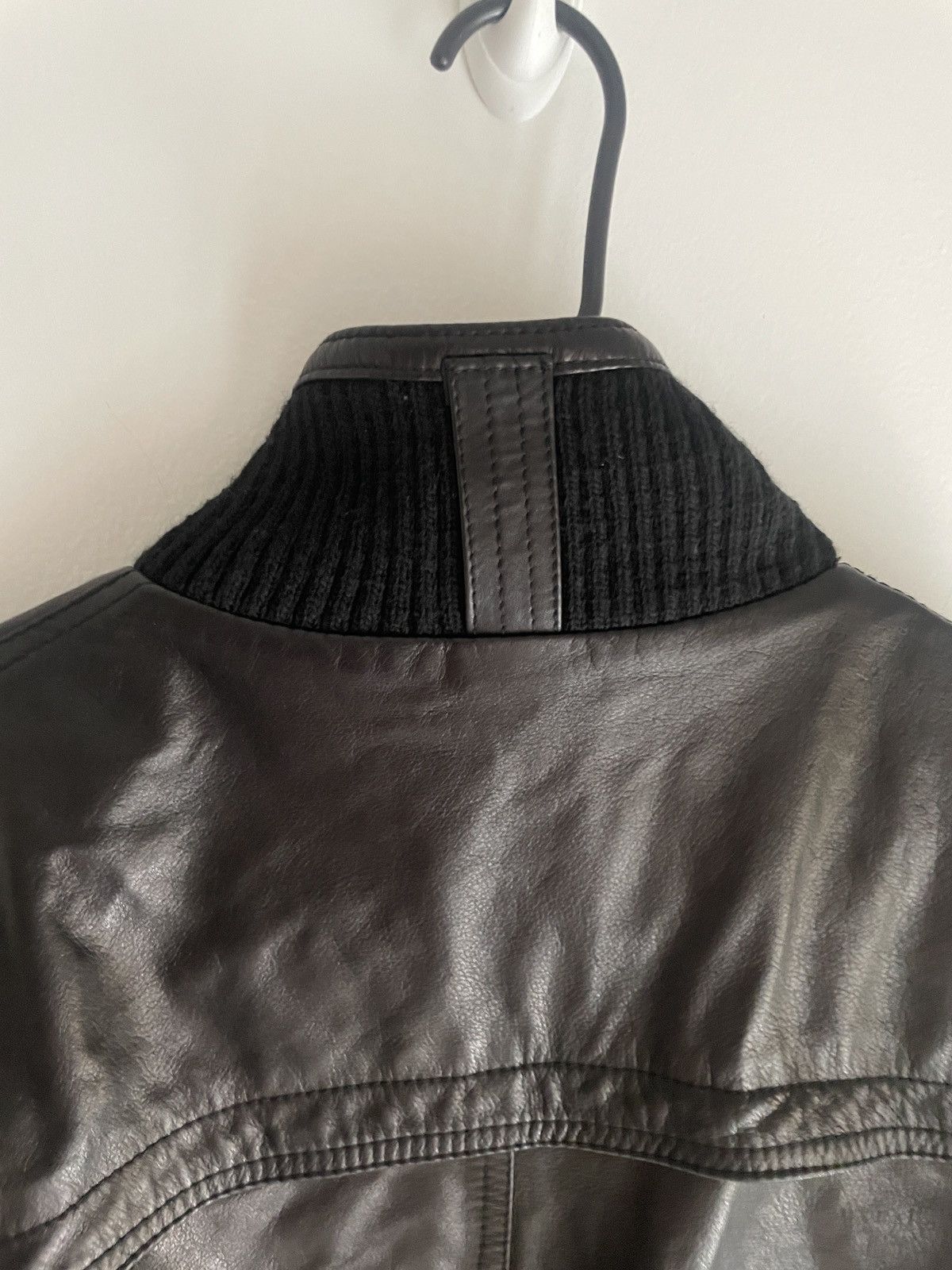 Dacute Ribbed Cropped Leather Jacket Size US M / EU 48-50 / 2 - 9 Thumbnail