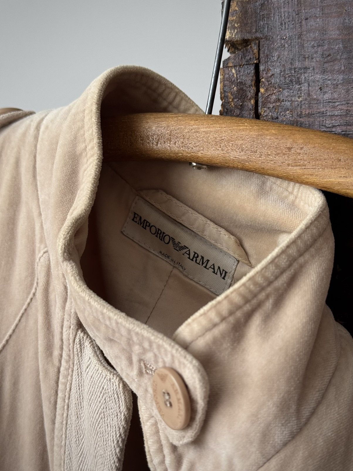 Emporio Armani × Vintage Emporio Armani Women’s Utility Velour Jacket Size S / US 4 / IT 40 - 3 Thumbnail