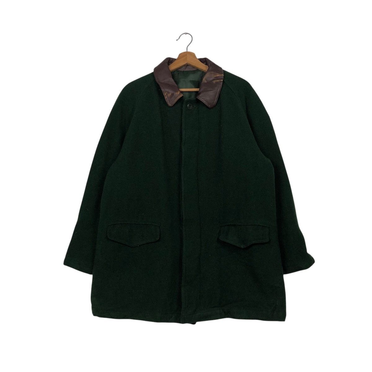 Japanese Brand 📌Vintage Chore Jacket Wood Lander Leather Collar Size US L / EU 52-54 / 3 - 2 Thumbnail