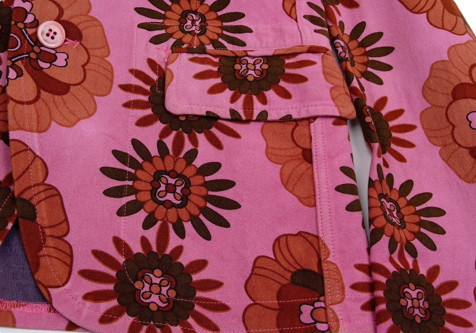 Comme des Garcons Homme Plus Product Dyed Flower Print Jacket in Pink and Brown Size US M / EU 48-50 / 2 - 13 Thumbnail