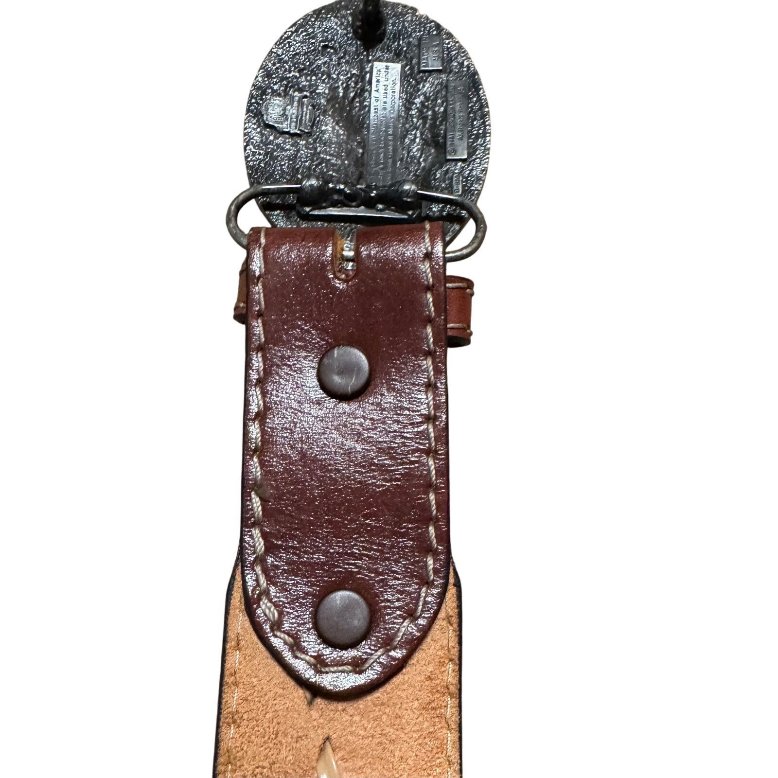 Chevrolet Vintage Hand-Laced Leather Belt 44” Made in USA 1991 Chevy Size 44 - 5 Thumbnail