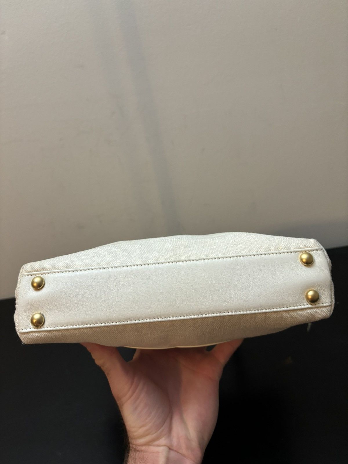 Chanel Chanel CC Caviar Timeless Canvas Tote Hand Bag White Beige Size ONE SIZE - 6 Thumbnail