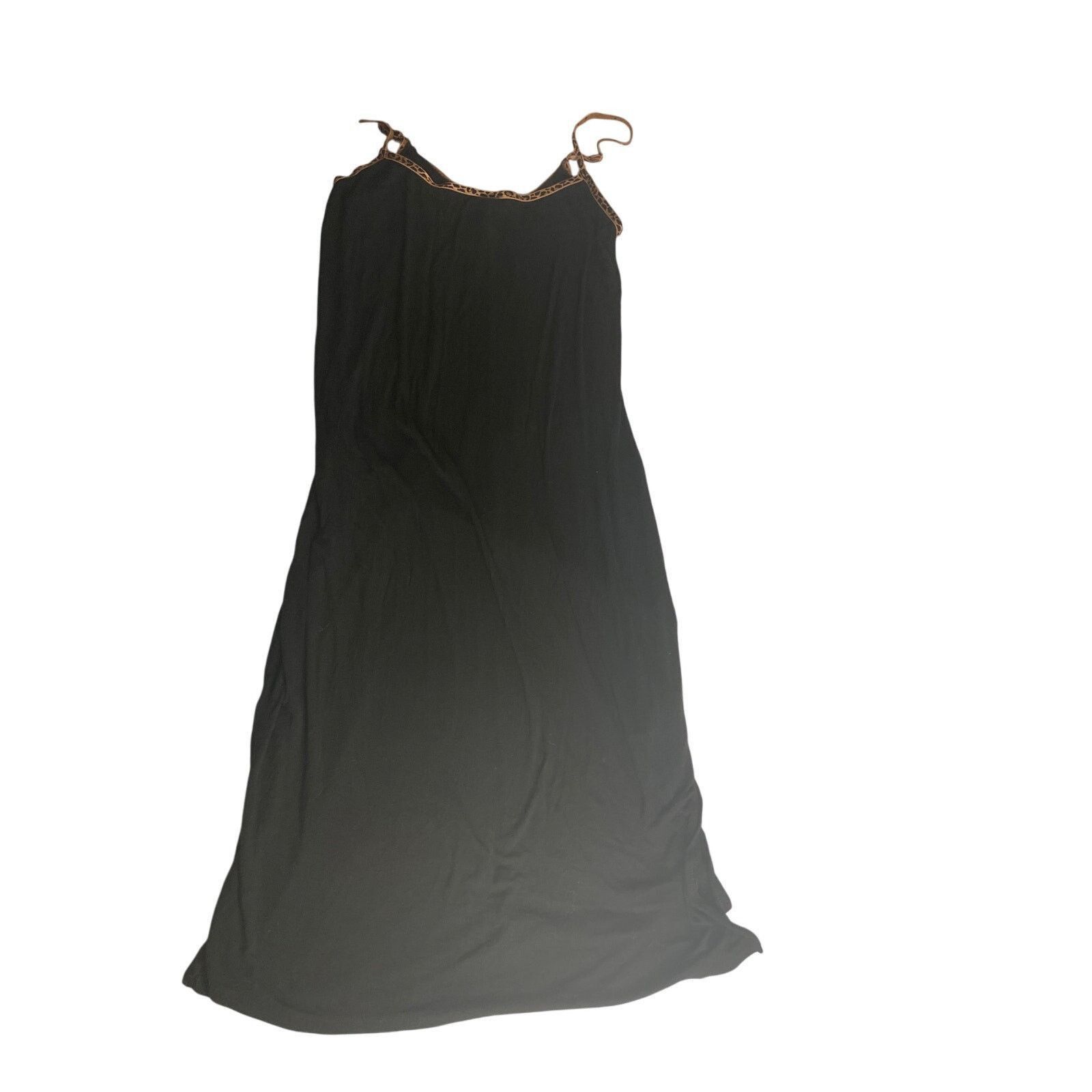 Victoria's Secret Victoria’s Secret Black Leopard Trim Slip Lingerie Dress S Size ONE SIZE - 2 Thumbnail